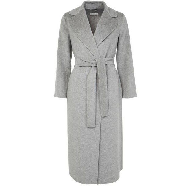 MAX MARA Paola Belted Gray Wool Long Coat New & Authentic (W