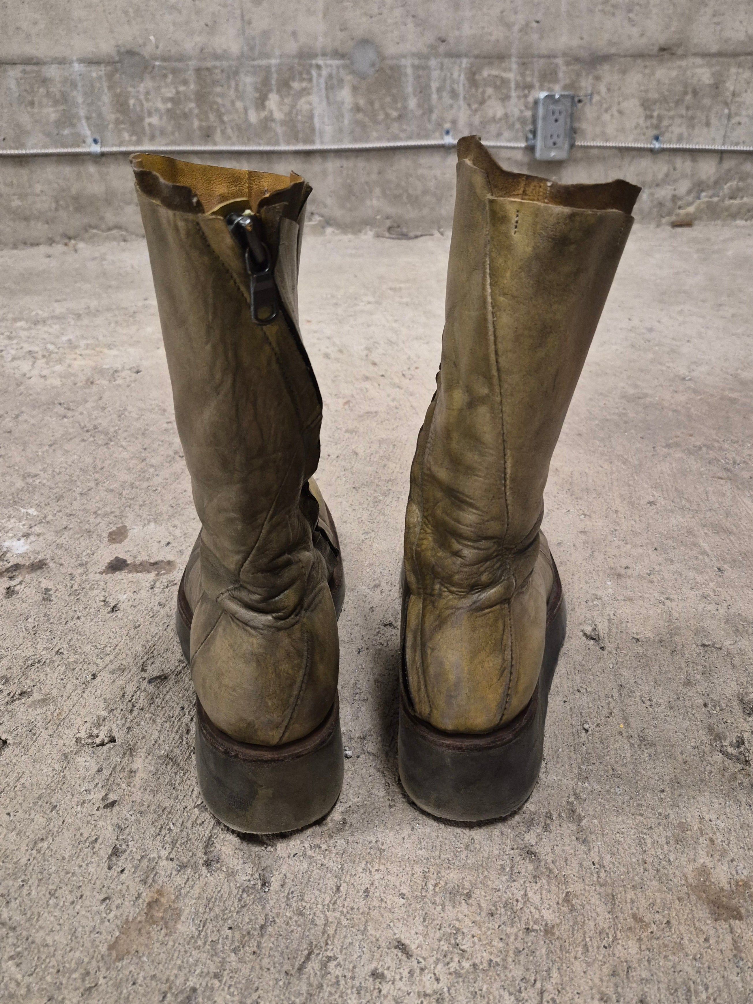 Leon Emanuel Blanck LEB Dyed Distortion Horse Leather Wedge Boot Size US 10.5 / EU 43-44 - 7 Thumbnail