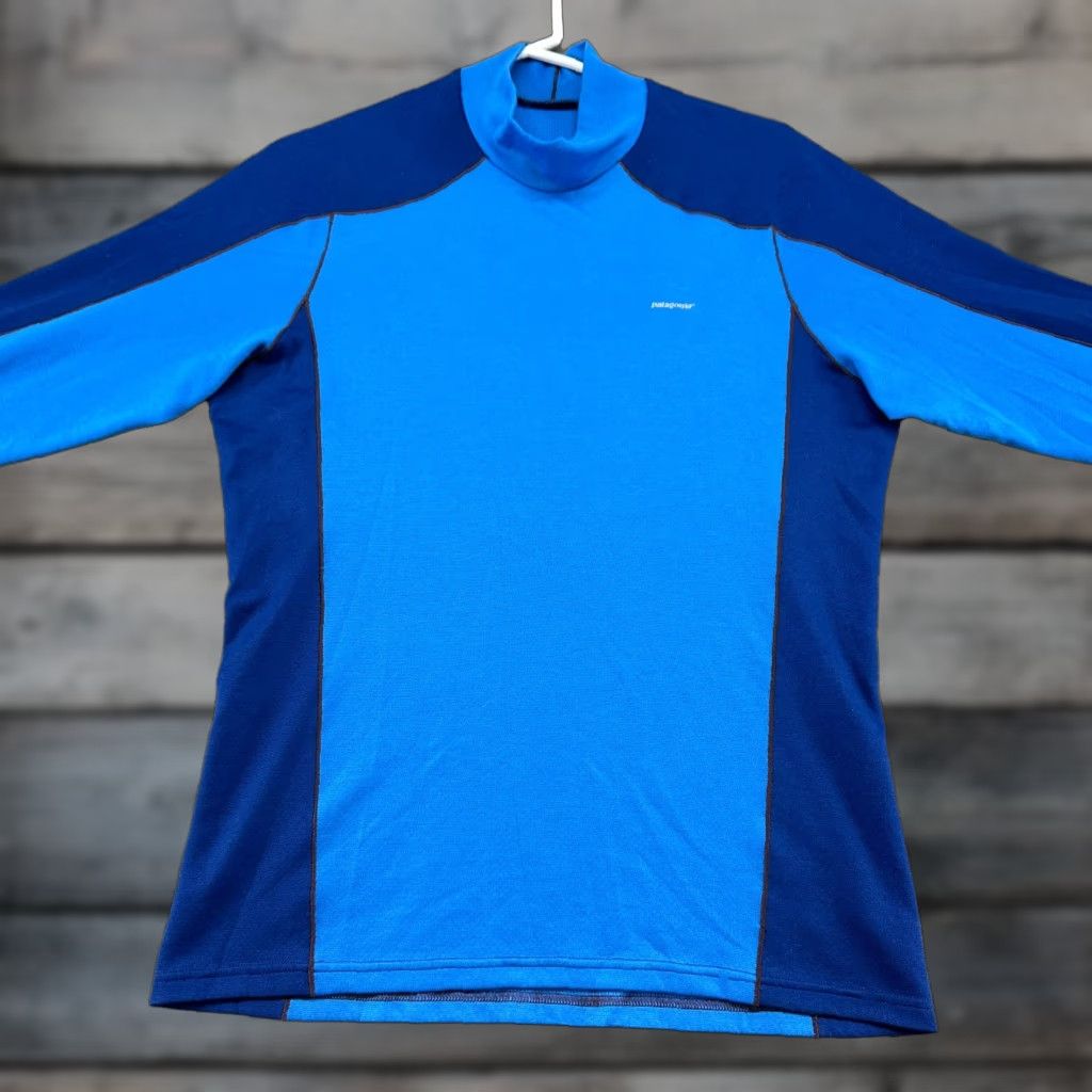 Patagonia Patagonia Shirt Mens M Blue Capilene 3 Midweight Mock Neck Long Sleeve Polyester Regular T-Shirt Mens Size US M / EU 48-50 / 2 - 1 Thumbnail