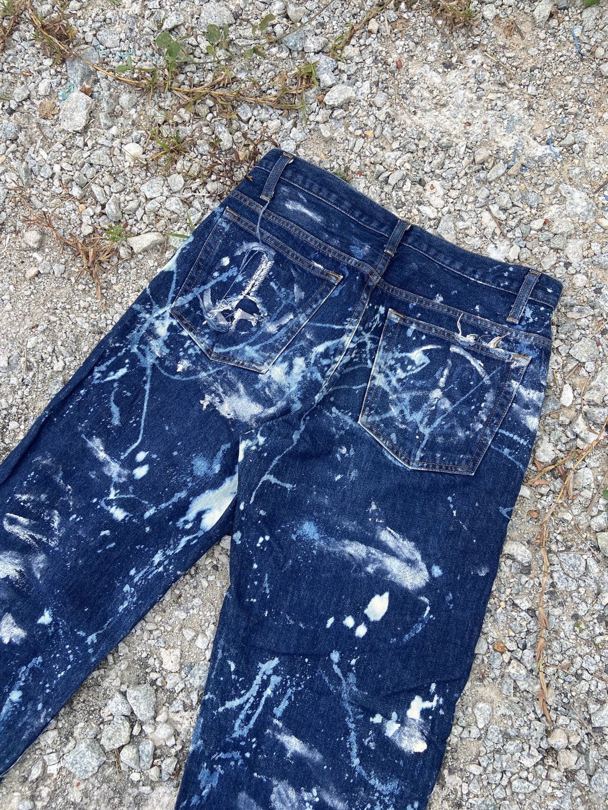 If Six Was Nine × Japanese Brand × Vintage Baggy Painted Design Crazy Denim Size US 32 / EU 48 - 13 Thumbnail
