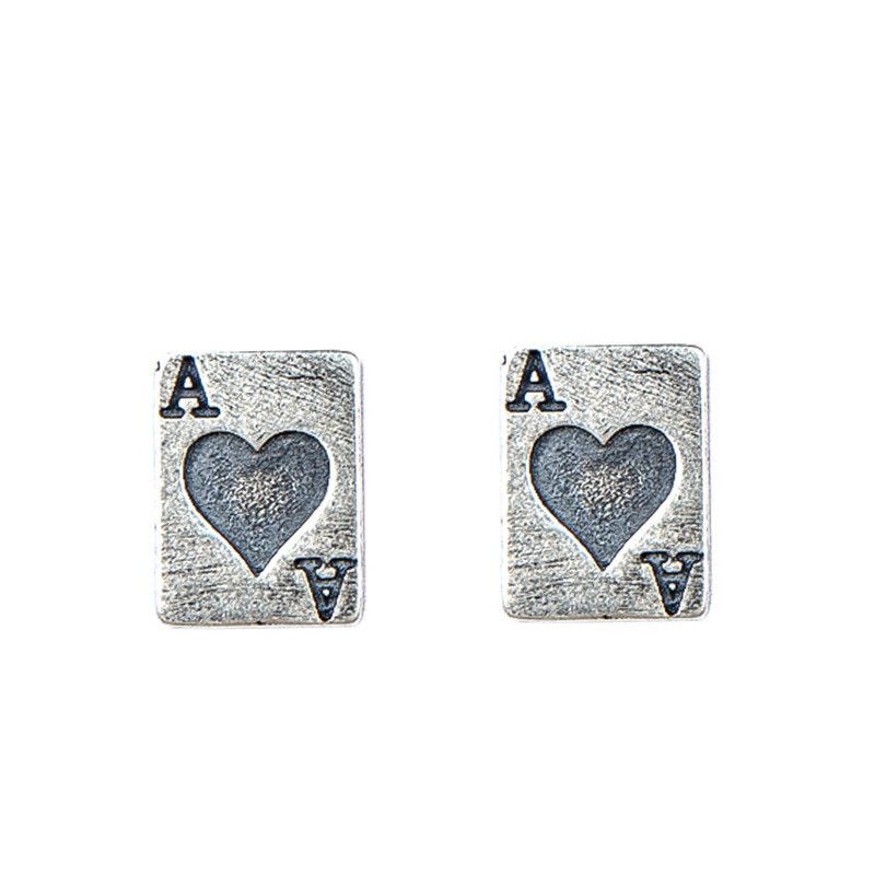 Jewelry Poker Retro Earrings One Pairs Chrome Jewelry Size ONE SIZE - 5 Thumbnail