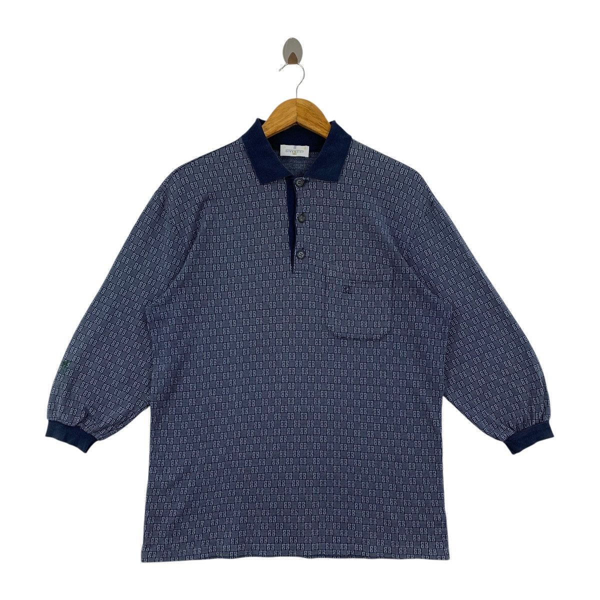 Givenchy × Vintage Vintage GIVENCHY Paris full printed long sleeve pocket tee Size US L / EU 52-54 / 3 - 1 Thumbnail