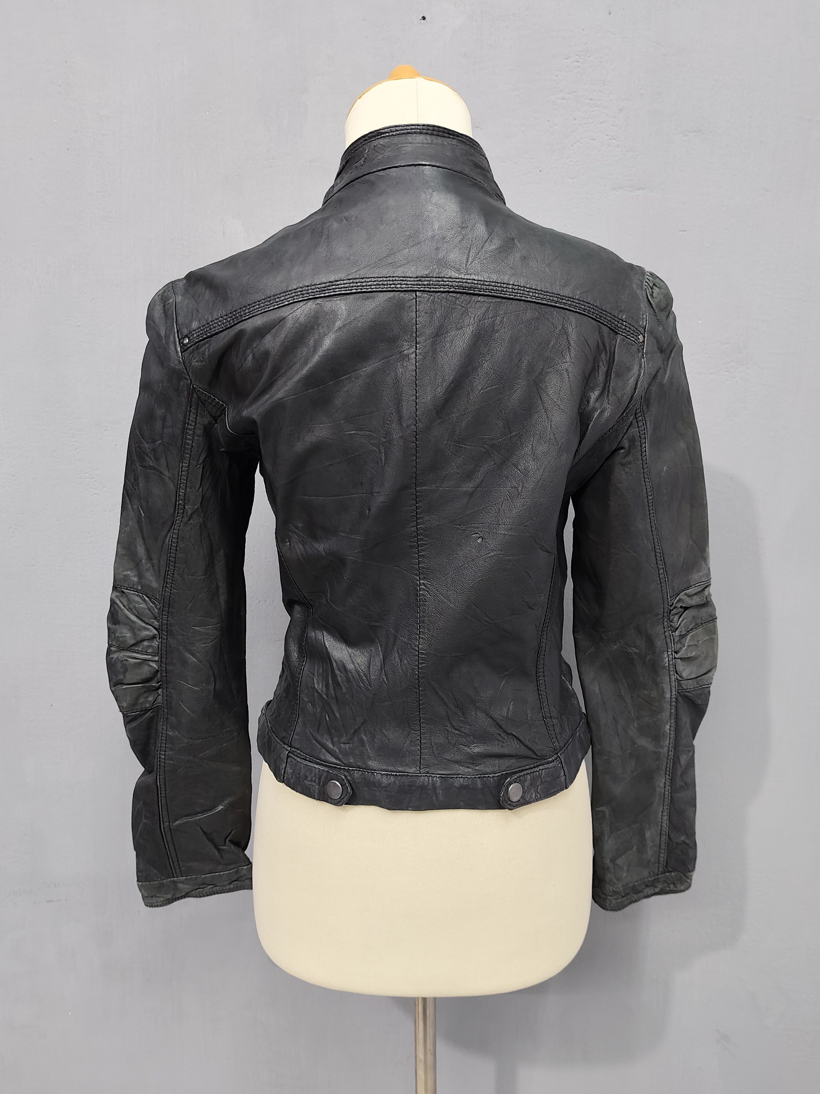 Zara ZARA- Punk Rock Grunge Biker Style Leather Jacket Size S / US 4 / IT 40 - 9 Thumbnail