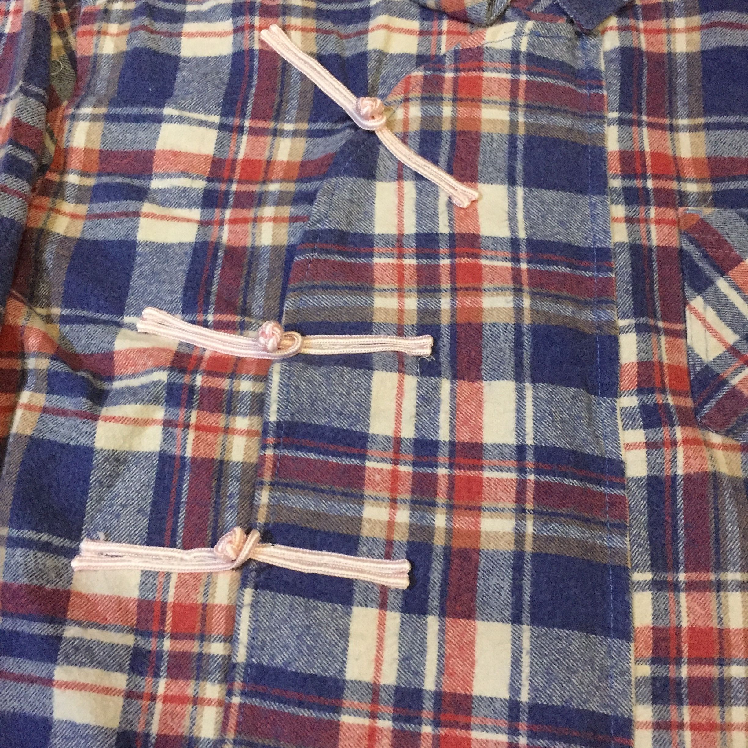 Handmade X'Tyle Chinese Cheongsam Boxy Shirt Flannel Reworked Size L / US 10 / IT 46 - 2 Thumbnail