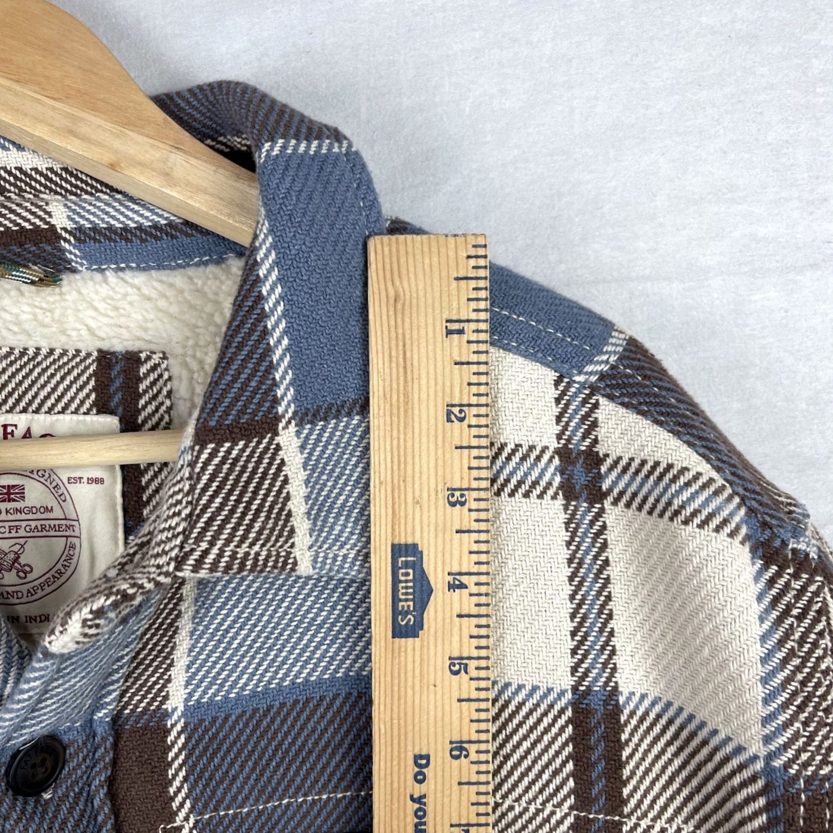 FatFace Fat Face Jacket Mens XL Blue Plaid Shacket Sherpa Lined Button Up Outdoor Hoodie? Size US XL / EU 56 / 4 - 3 Thumbnail