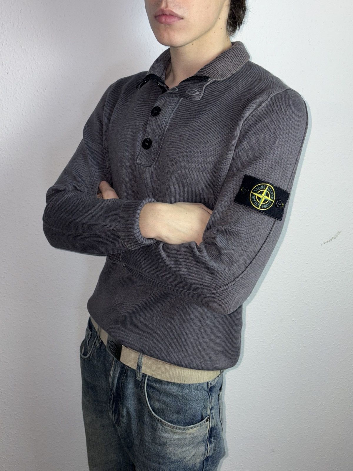 Stone Island 00s Vintage Stone Island Vintage Knitted Sweater 1/3 Zip Size US L / EU 52-54 / 3 - 2 Thumbnail