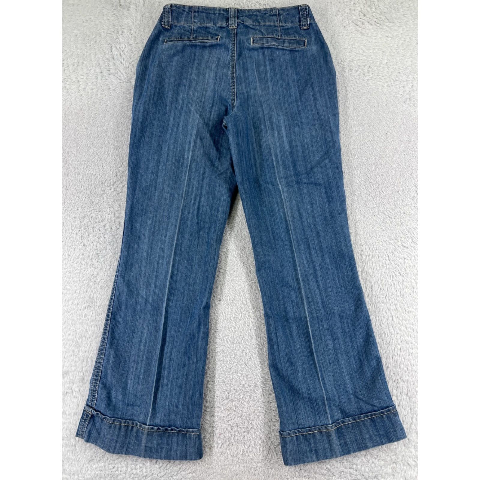 Vintage Passports Jeans Womens 6 Blue Denim Flared Mid Rise 29in Inseam 5-Pocket Cotton Blend Jeans Size 28" / US 6 / IT 42 - 2 Thumbnail