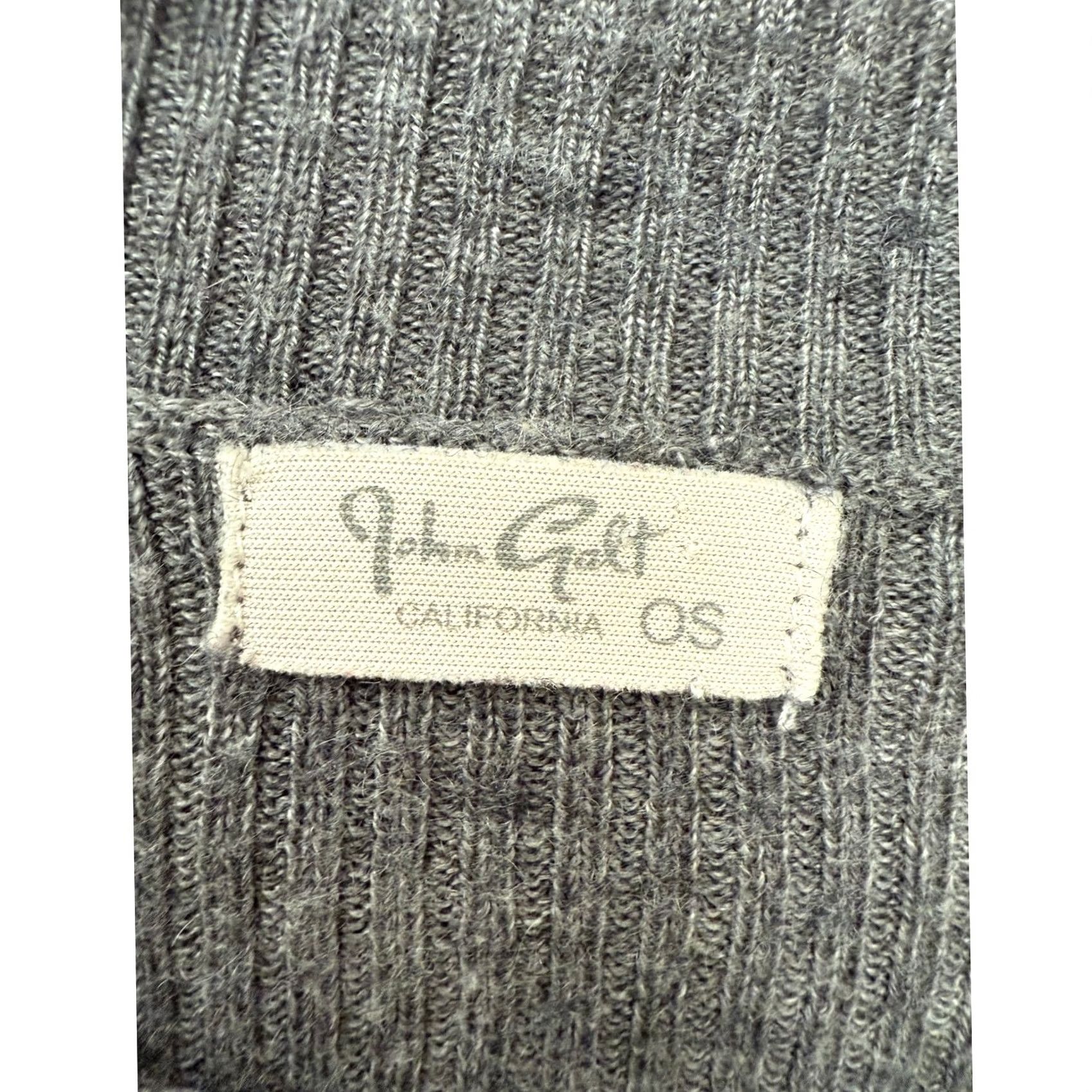Vintage John Gault Gray Wool Mock Neck Ribbed Cropped Long Sleeve XS/S Regular Women Pullover Size S / US 4 / IT 40 - 2 Thumbnail