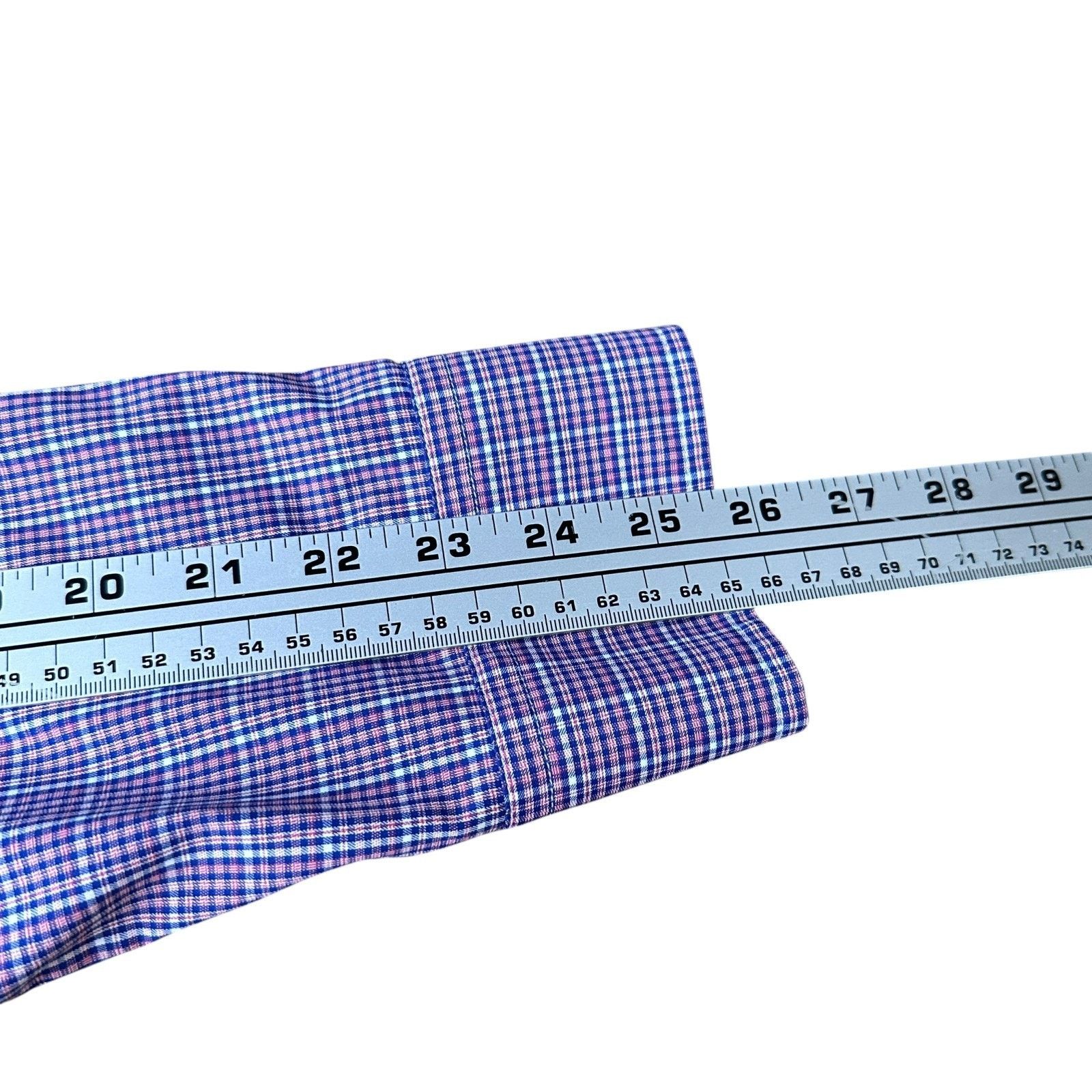 UNTUCKit Untuckit Shirt Men’s Large Red White Blue Check Long Sleeve Size US L / EU 52-54 / 3 - 8 Thumbnail