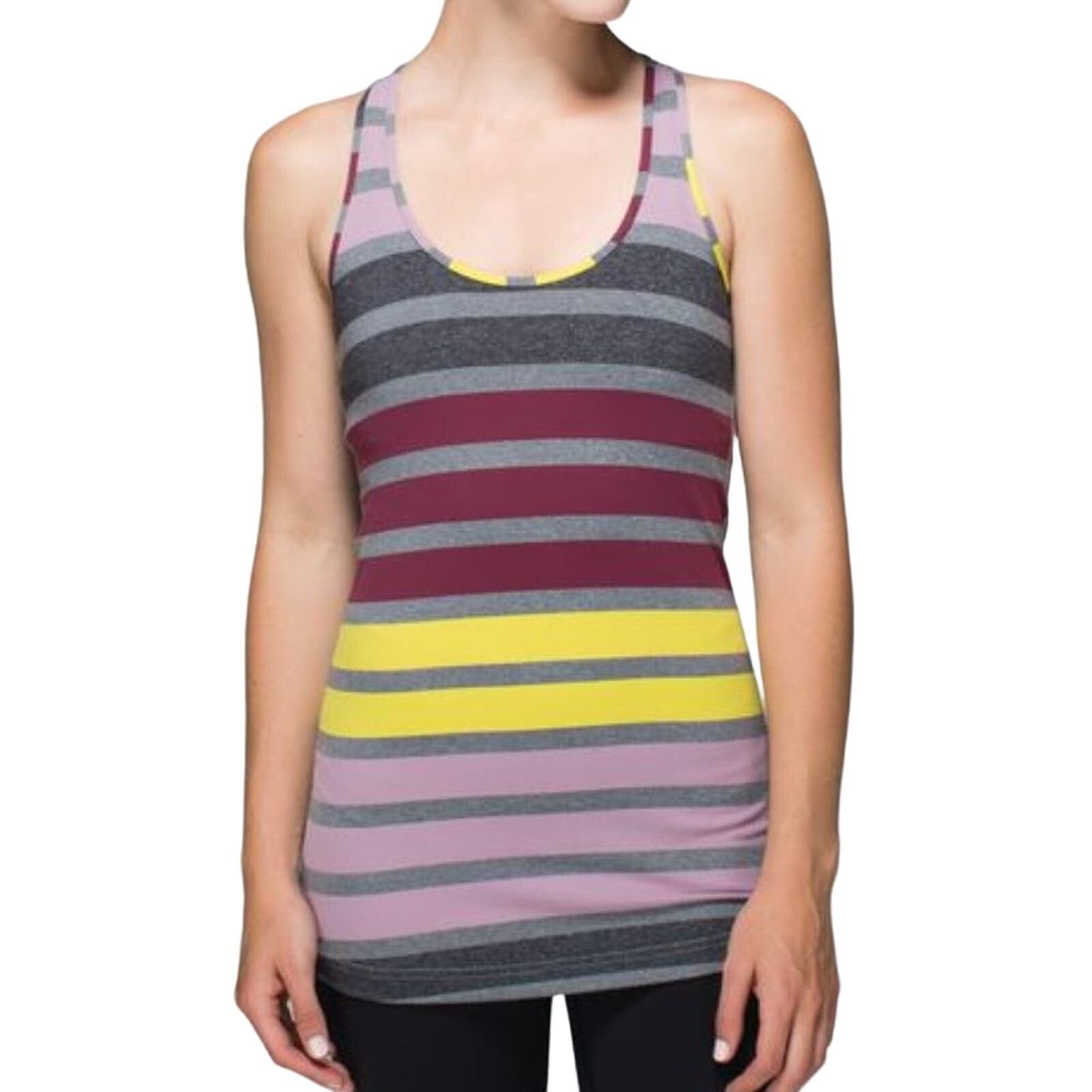 Lululemon LULULEMON Cool Racerback Triplet Twin Stripe Tank Sz 8 Size M / US 6-8 / IT 42-44 - 3 Thumbnail