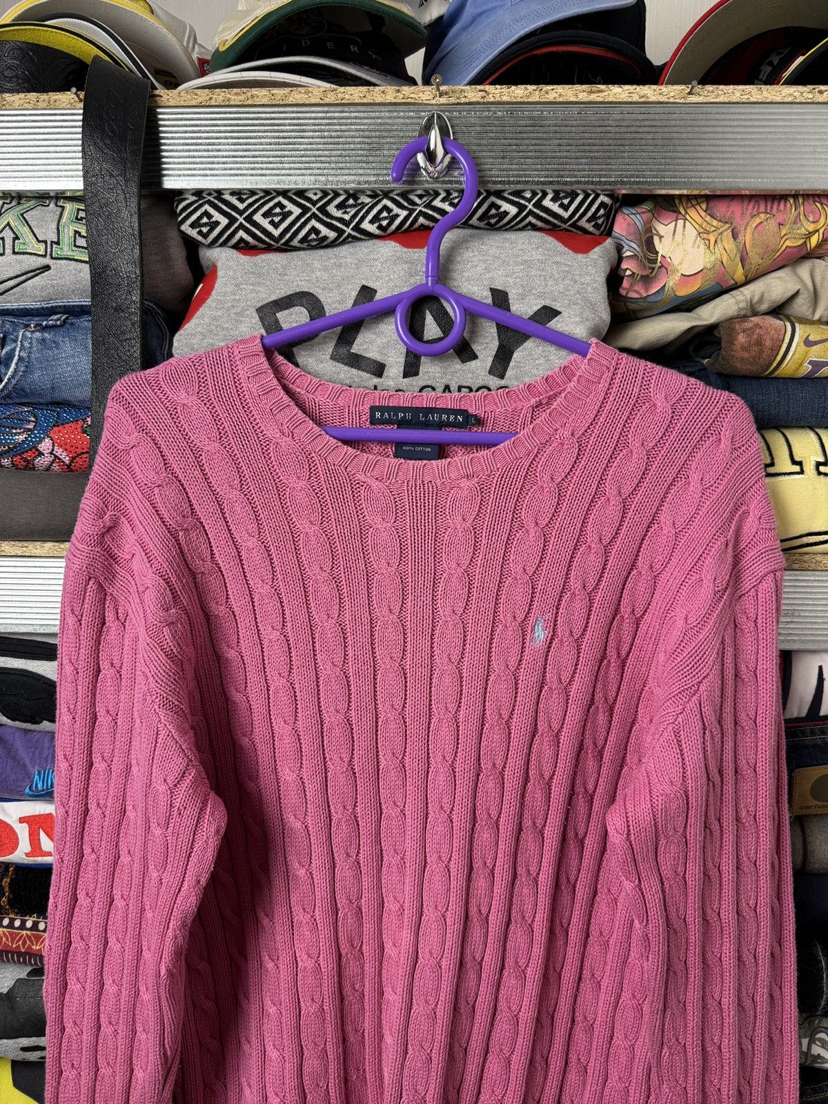 Polo Ralph Lauren Polo Ralph Lauren Cable Knit Sweater Female Pink Color S-M Size L / US 10 / IT 46 - 3 Thumbnail