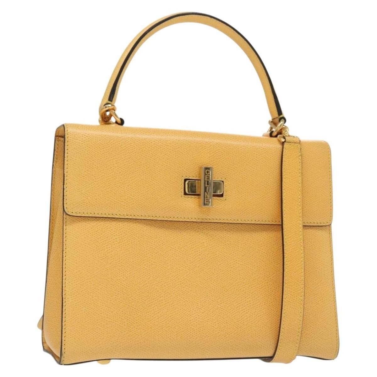 Celine Vintage Convertible Turnlock Top Handle Bag Leather
