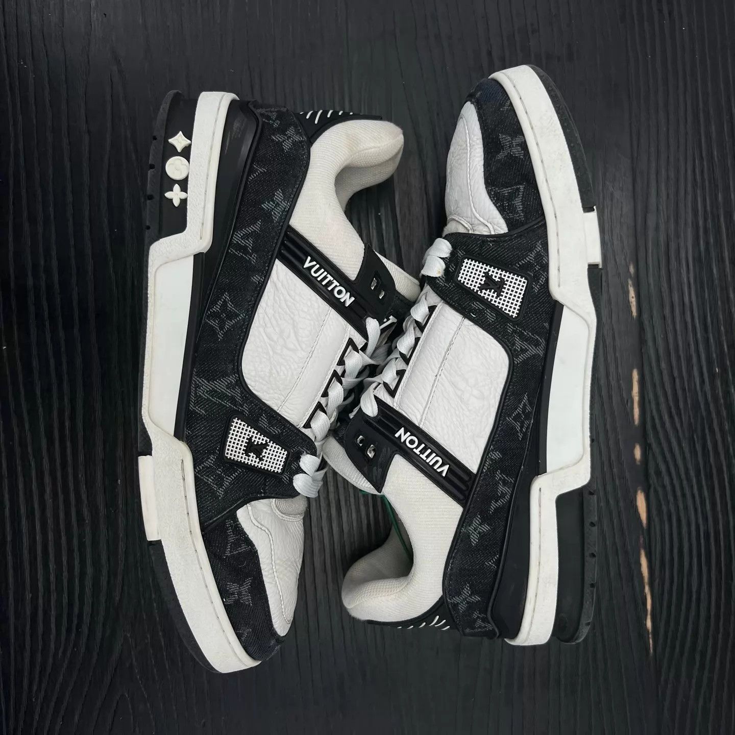 Louis Vuitton LV Trainer Black & White Denim US 8.5 / EU 42.5 Size US 9.5 / EU 42-43 - 7 Thumbnail