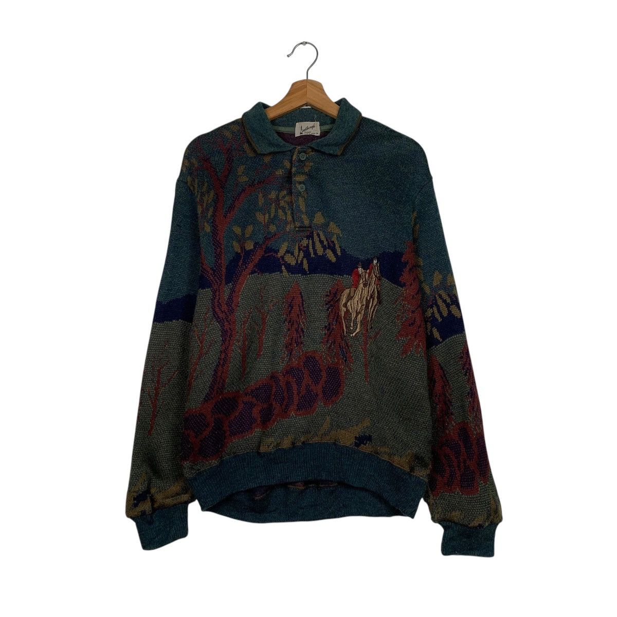 Japanese Brand Vintage Japanese Brand Lindbergh Full Print Sweater Size US M / EU 48-50 / 2 - 1 Thumbnail