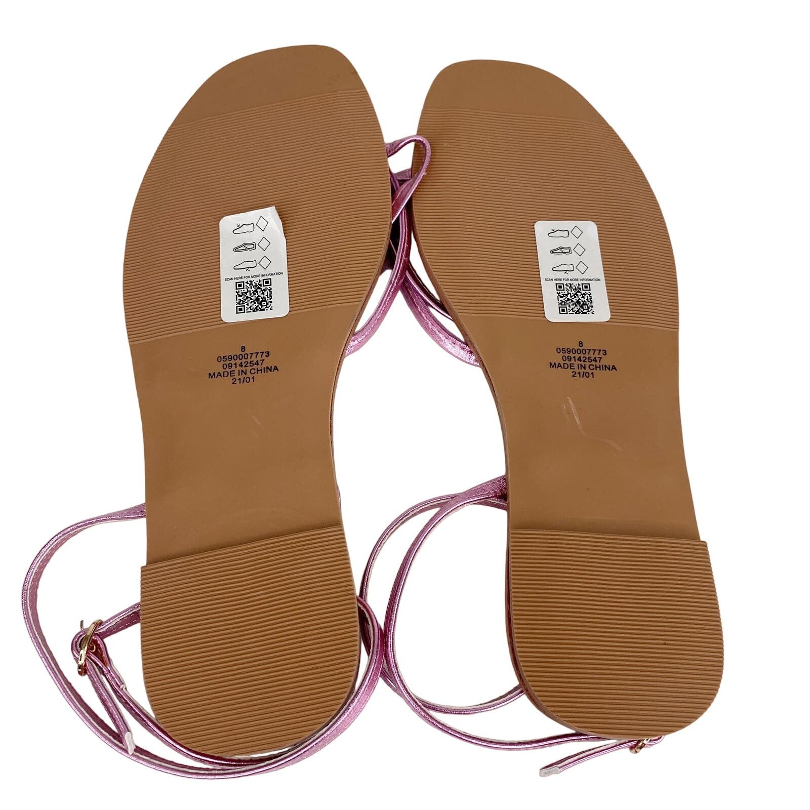 Asos ASOS Sandals 8 Pink Metallic Ankle Strap New Size US 8 / IT 38 - 9 Thumbnail