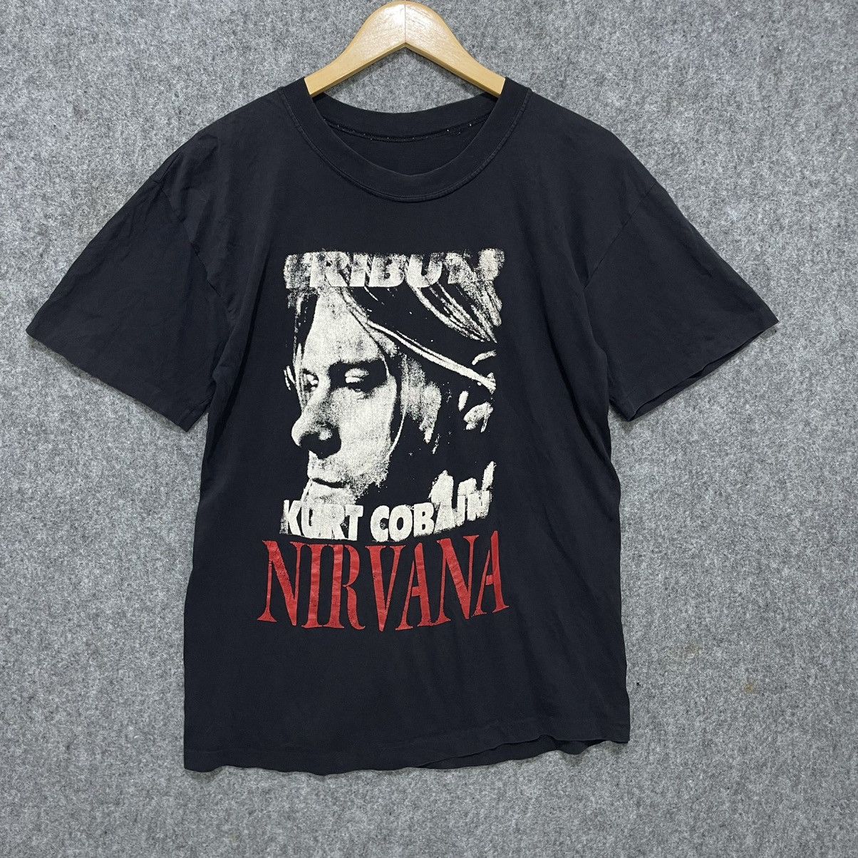 Band Tees Vintage 90s Nirvana Teibute Kurt Cobain T-Shirt Size US L / EU 52-54 / 3 - 1 Thumbnail