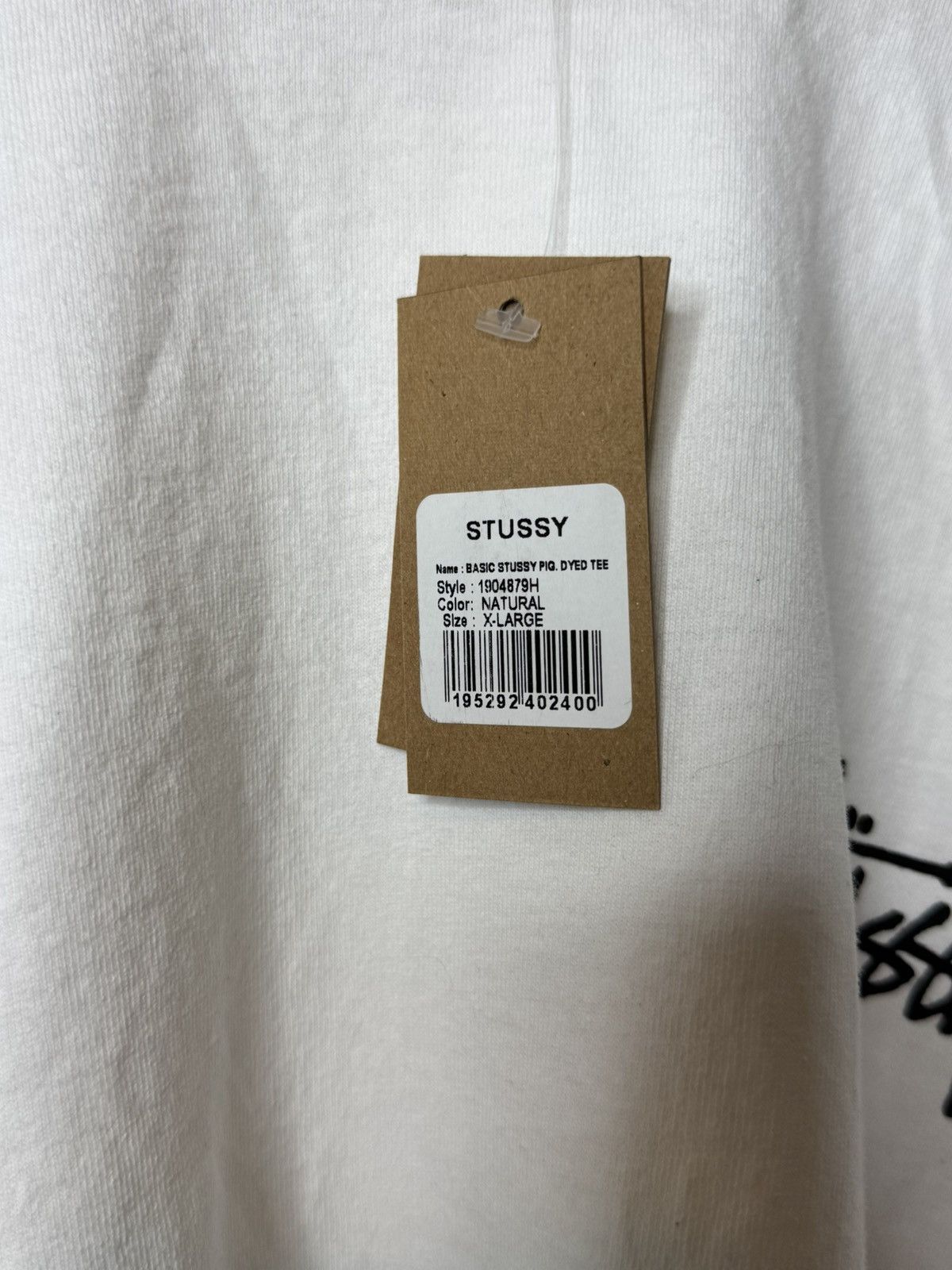 Stussy Stussy Basic Pigment Dyed Tee Natural White XL New Ship Asap Size US XL / EU 56 / 4 - 4 Thumbnail