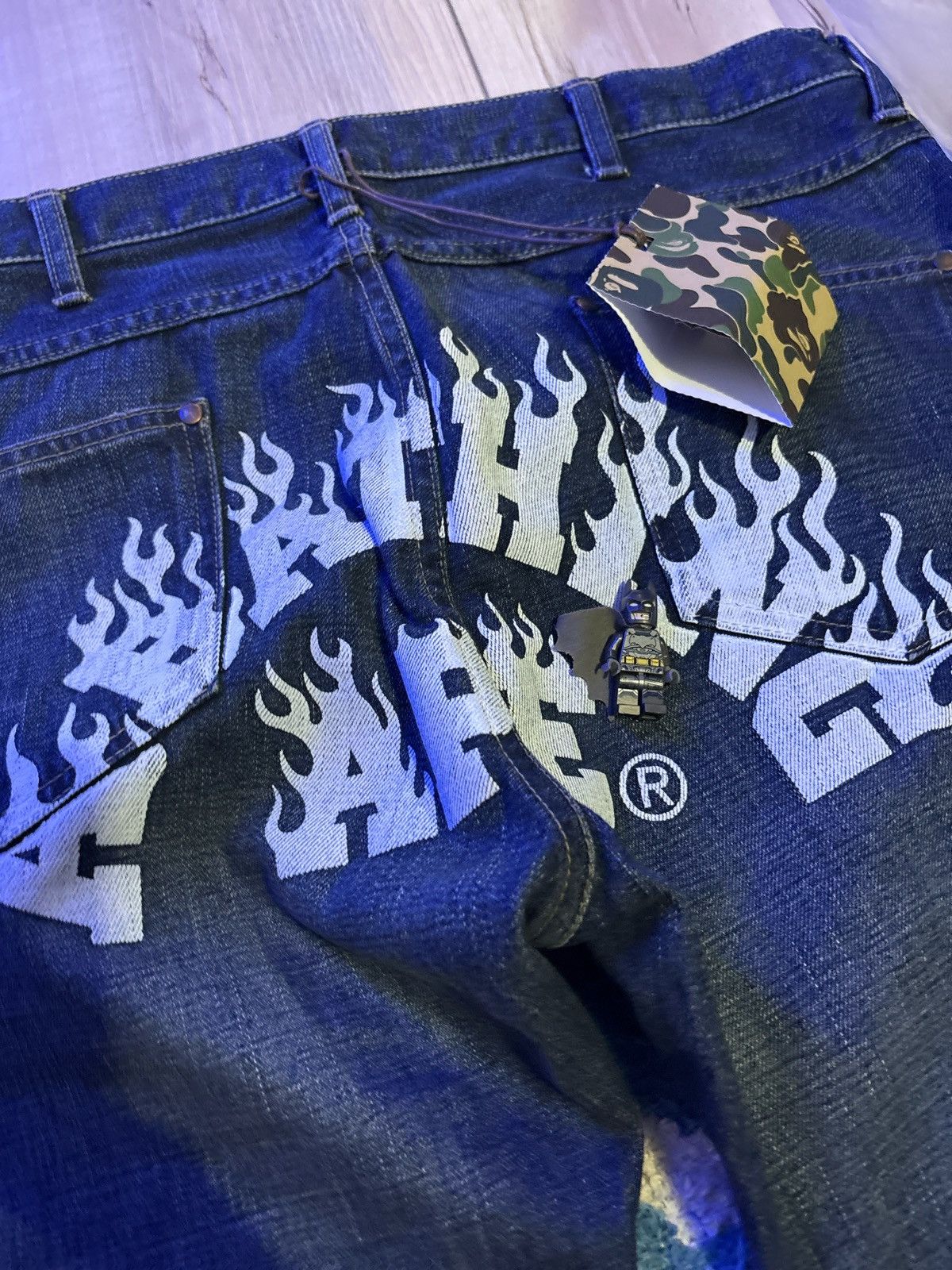 Bape Bape flame denim jeans nigo era Size US 34 / EU 50 - 2 Thumbnail