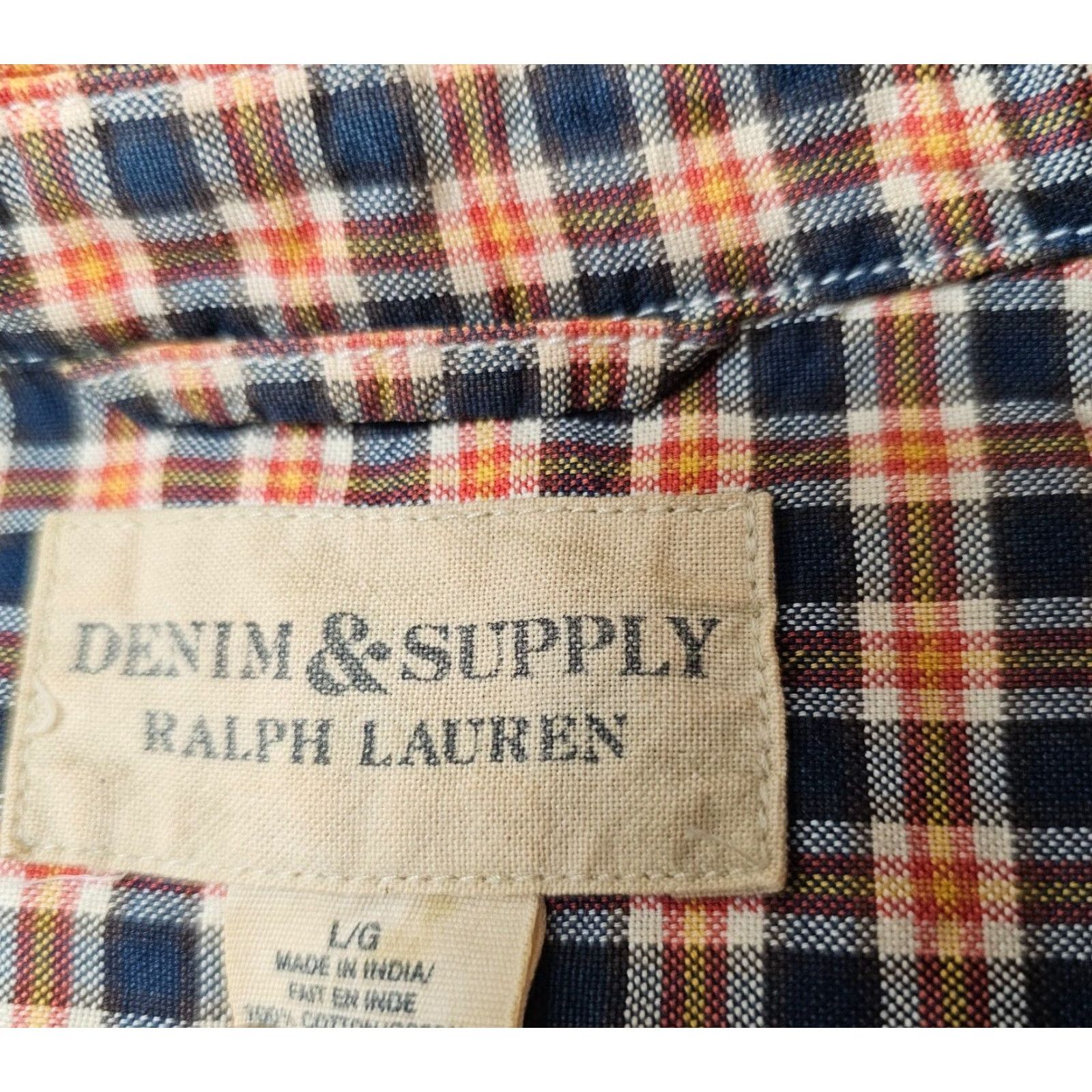 Vintage Denim & Supply Ralph Lauren Shirt Mens Large Multi Plaid Cotton Long Sleeve Button-Up Size US L / EU 52-54 / 3 - 3 Thumbnail