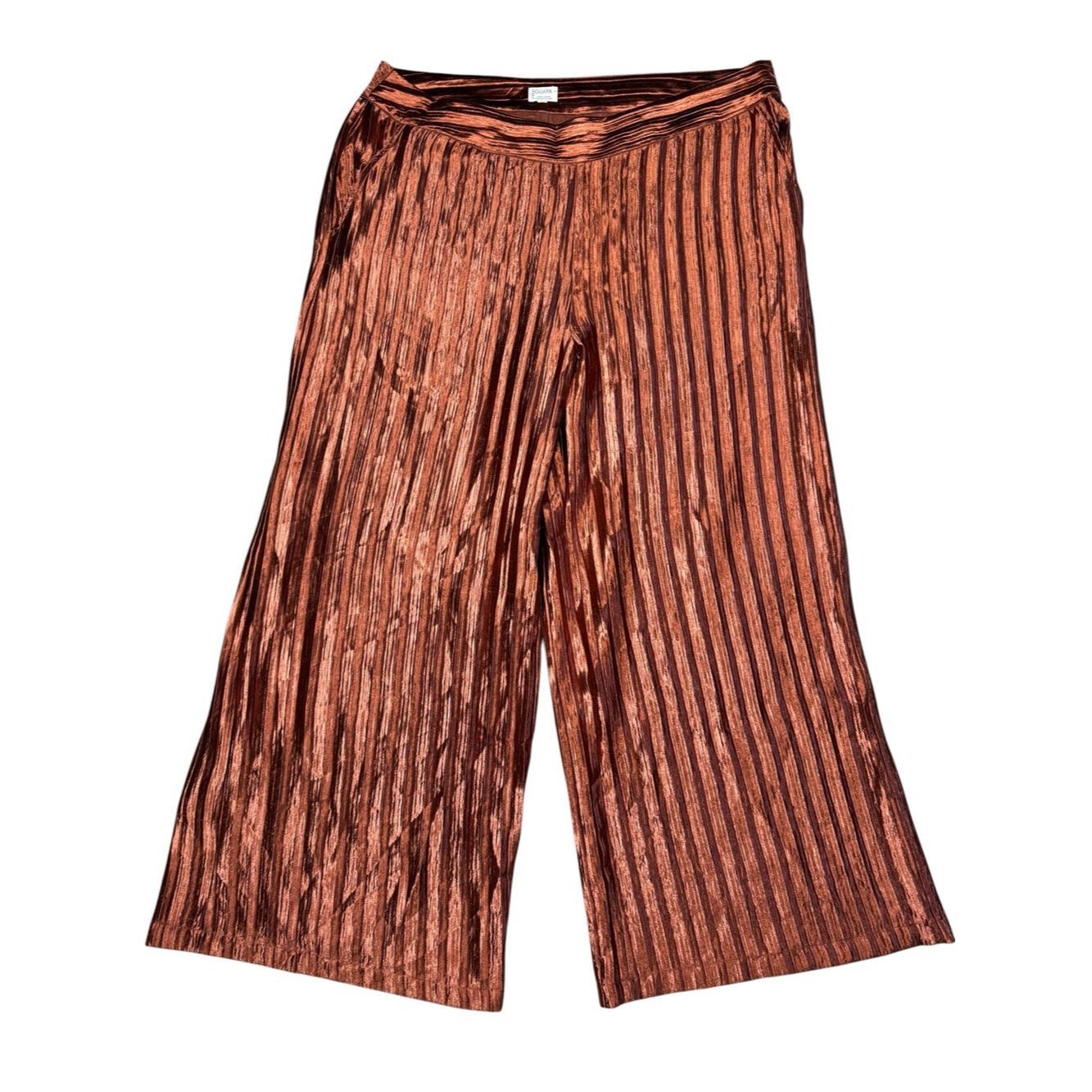 Anthropologie Anthropologie Guapa Naomi Pleated Metallic Pants In Rust Si Size 42" / US 20 - 2 Thumbnail