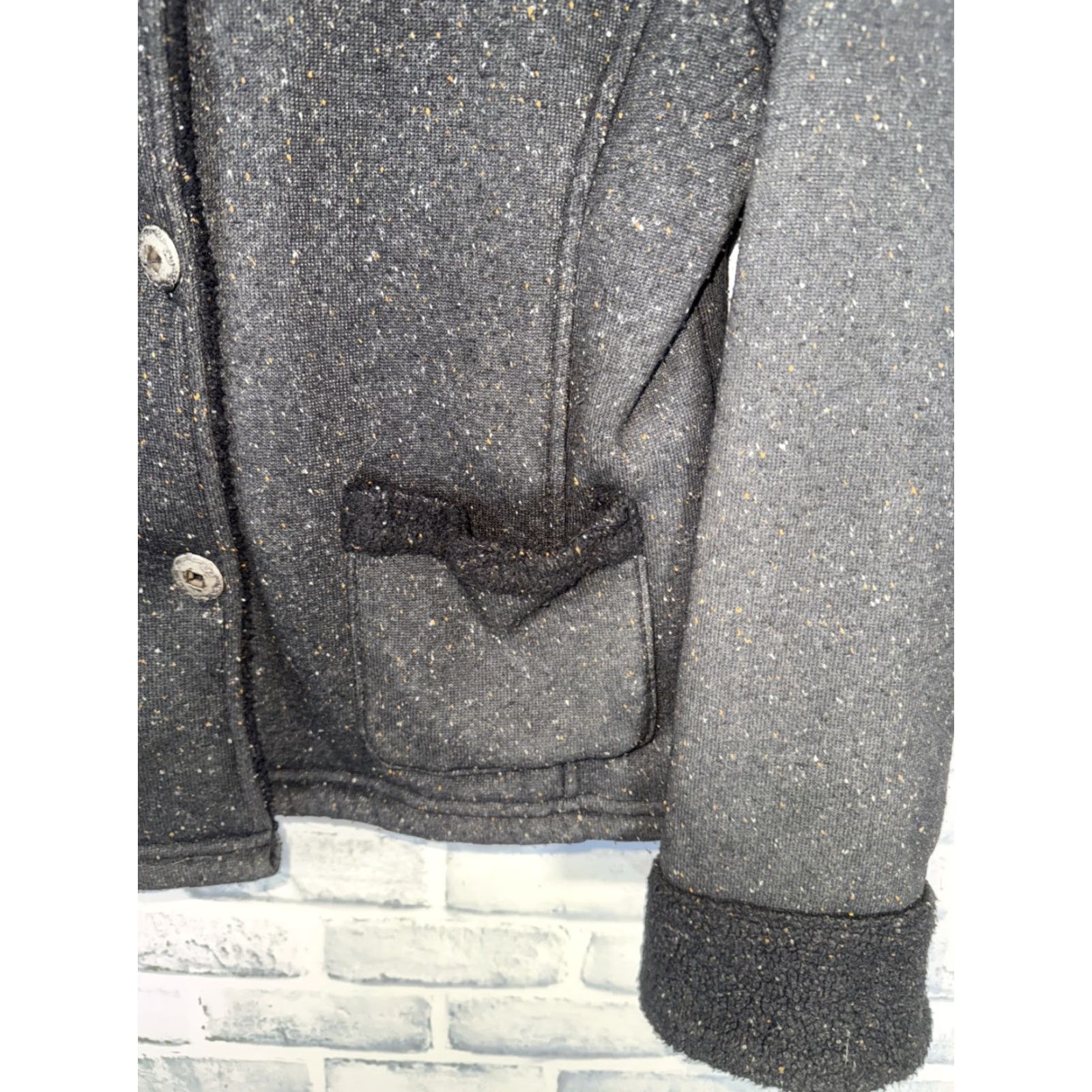 Vintage VINTAGE True Grit Jacket Womens M Gray Fleece Button Down Down Insulation Polyester Speckled Basic Jacket Size M / US 6-8 / IT 42-44 - 4 Thumbnail