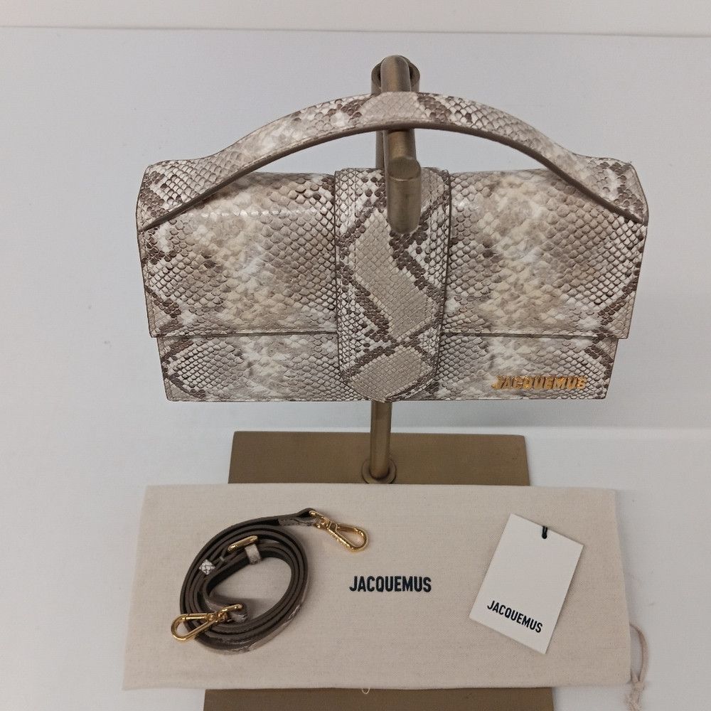 Jacquemus Jacquemus Le Grand Bambino Snake-Embossed Crossbody Bag Size ONE SIZE - 6 Thumbnail