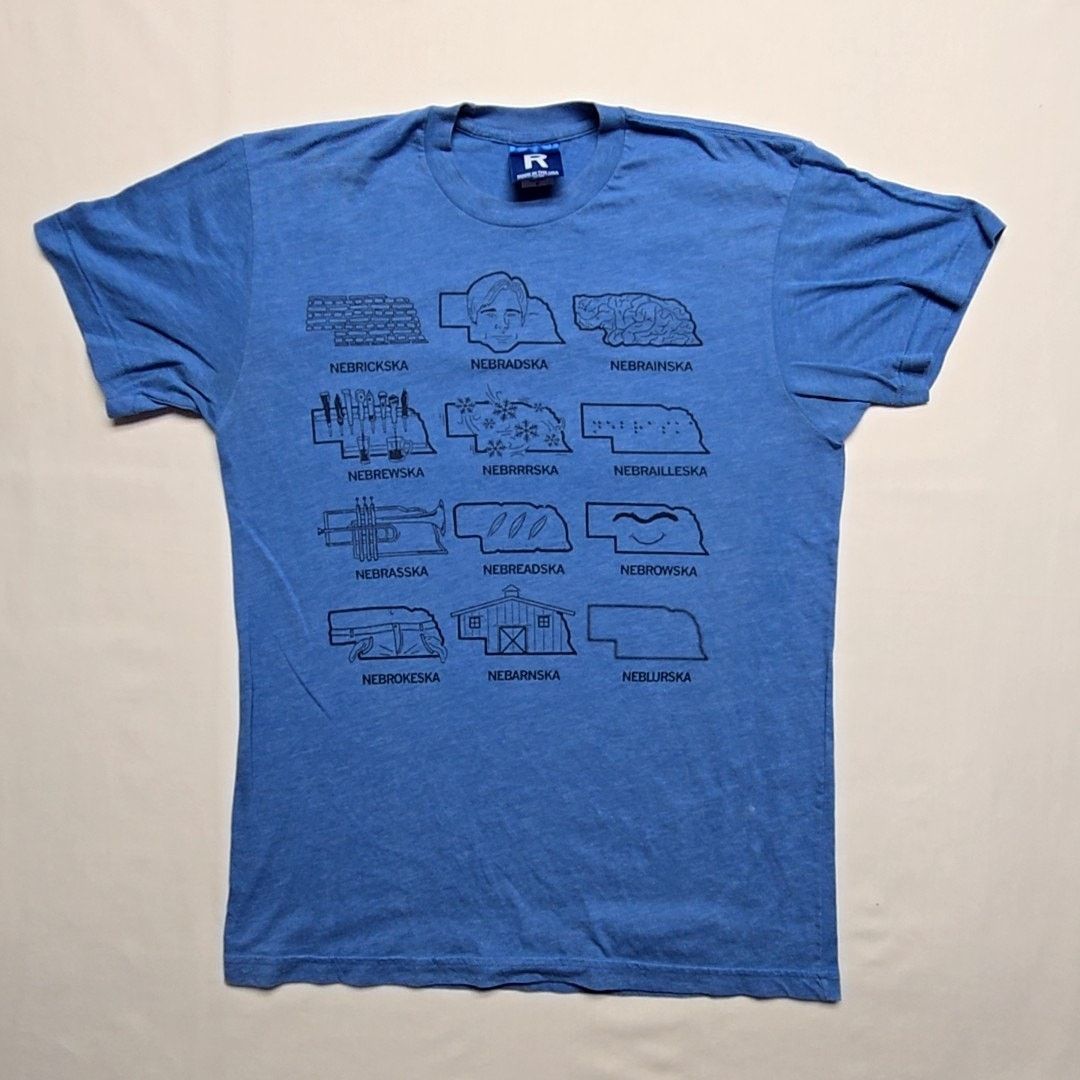 Vintage Vintage Funny Nebraska Shirt Blue M hort Sleeve Tee Size US M / EU 48-50 / 2 - 1 Thumbnail