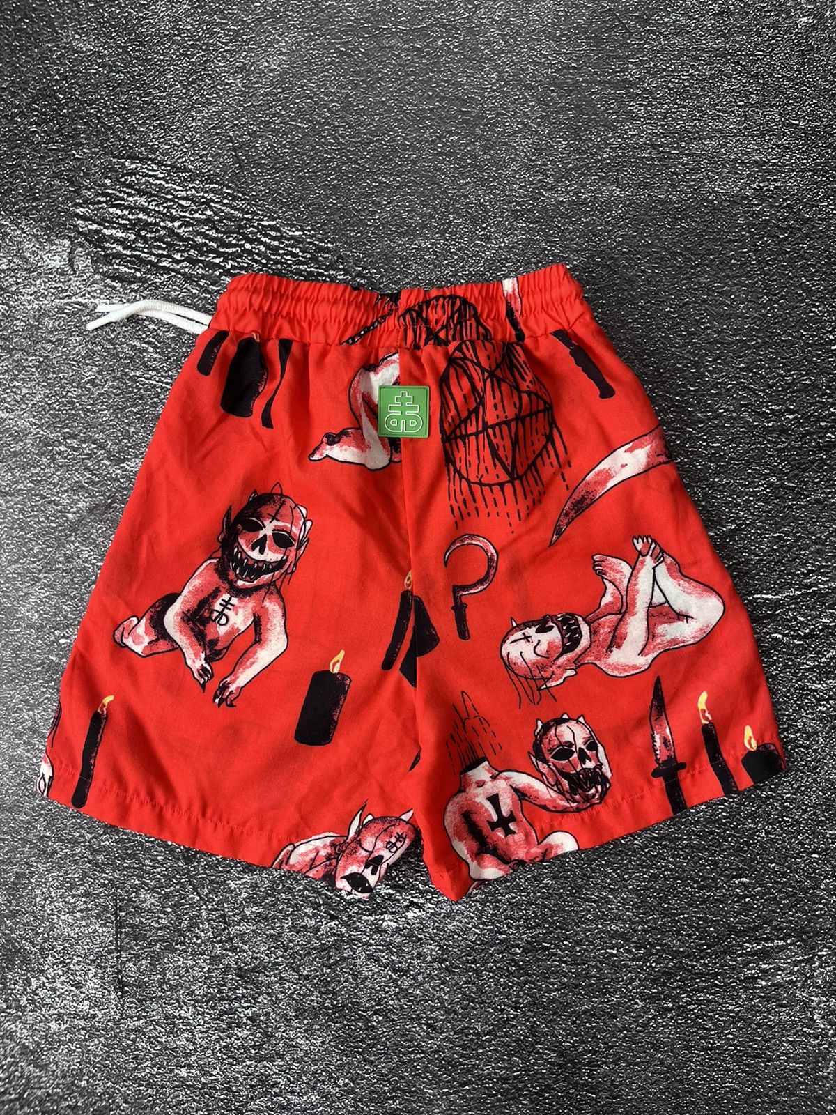 Drop Dead Clothing Rare Drop Dead Monster Devil Kids Swim Shorts Size S Size US 30 / EU 46 - 2 Thumbnail