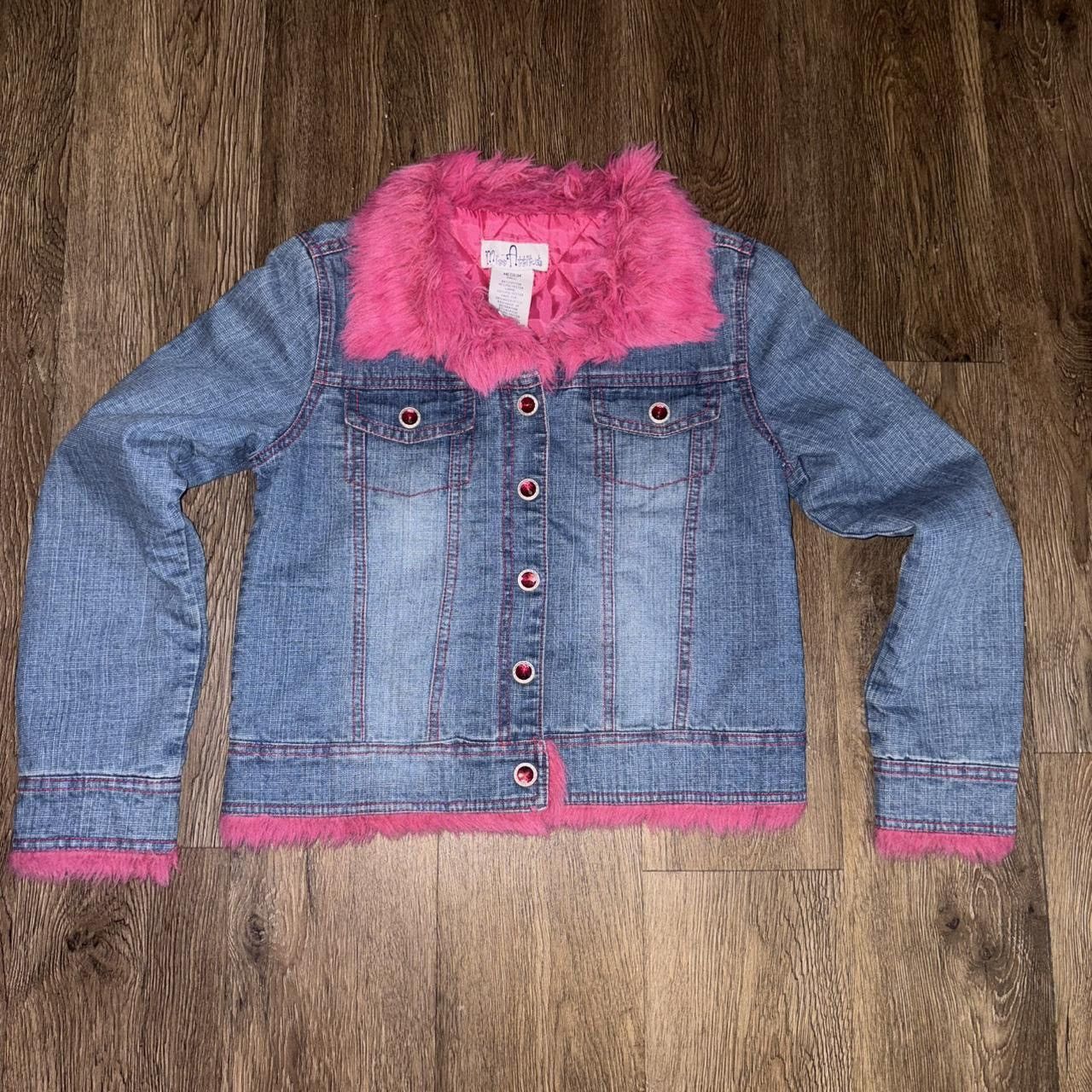 Other 90s Pink faux fur denim jacket with quilted interior Size M / US 6-8 / IT 42-44 - 8 Thumbnail