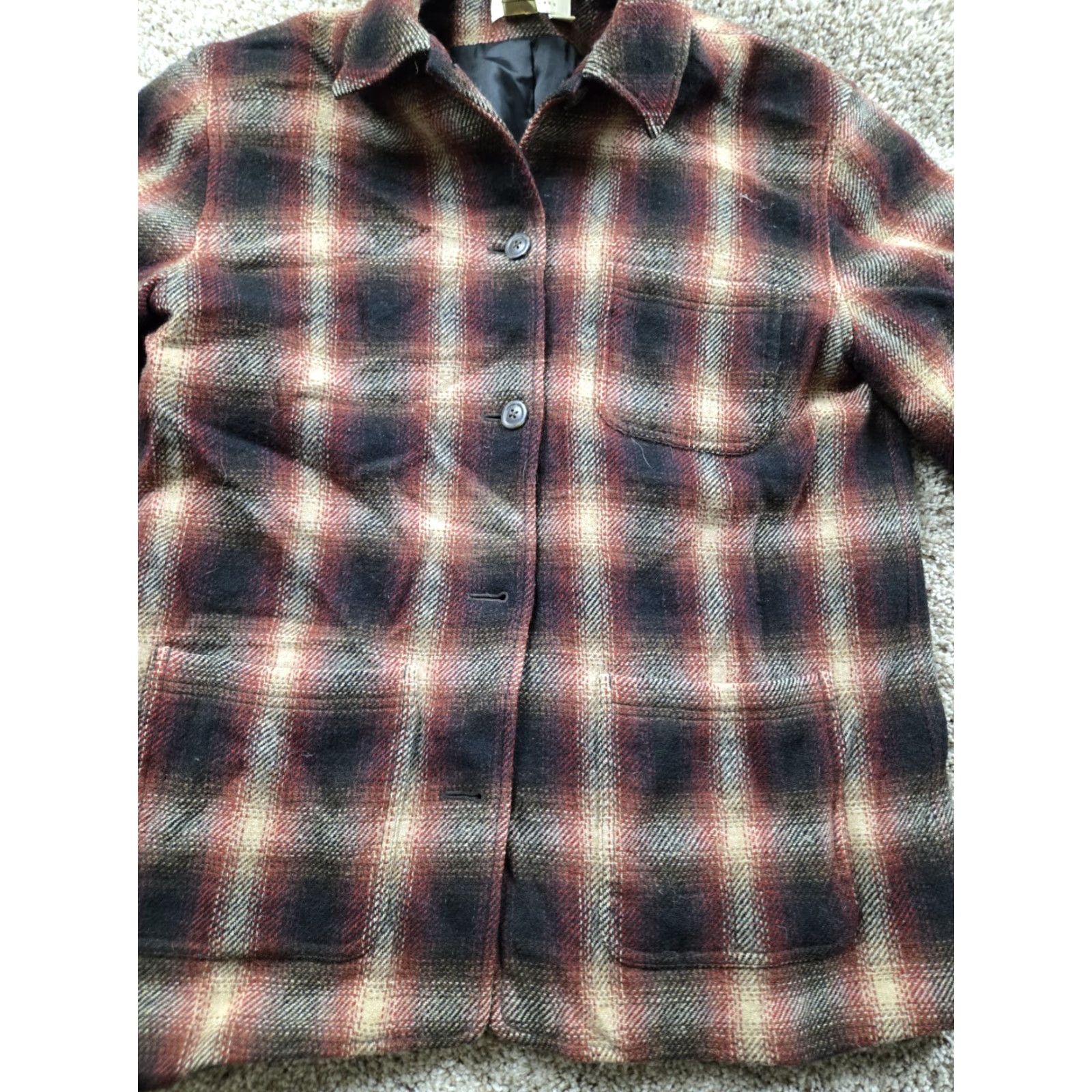 Eddie Bauer VINTAGE Eddie Bauer Flannel Shirt Jacket Medium Womens Plaid Wool Blend Pocket Size M / US 6-8 / IT 42-44 - 4 Thumbnail
