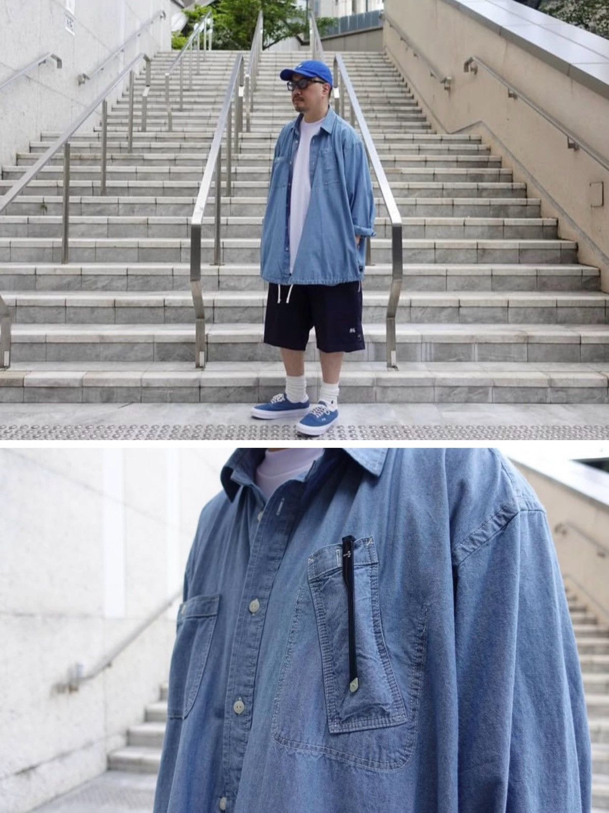 Beams Japan BROCHURE BR+ALWT E/W CHAMBRAY beams ssz Size US L / EU 52-54 / 3 - 3 Thumbnail