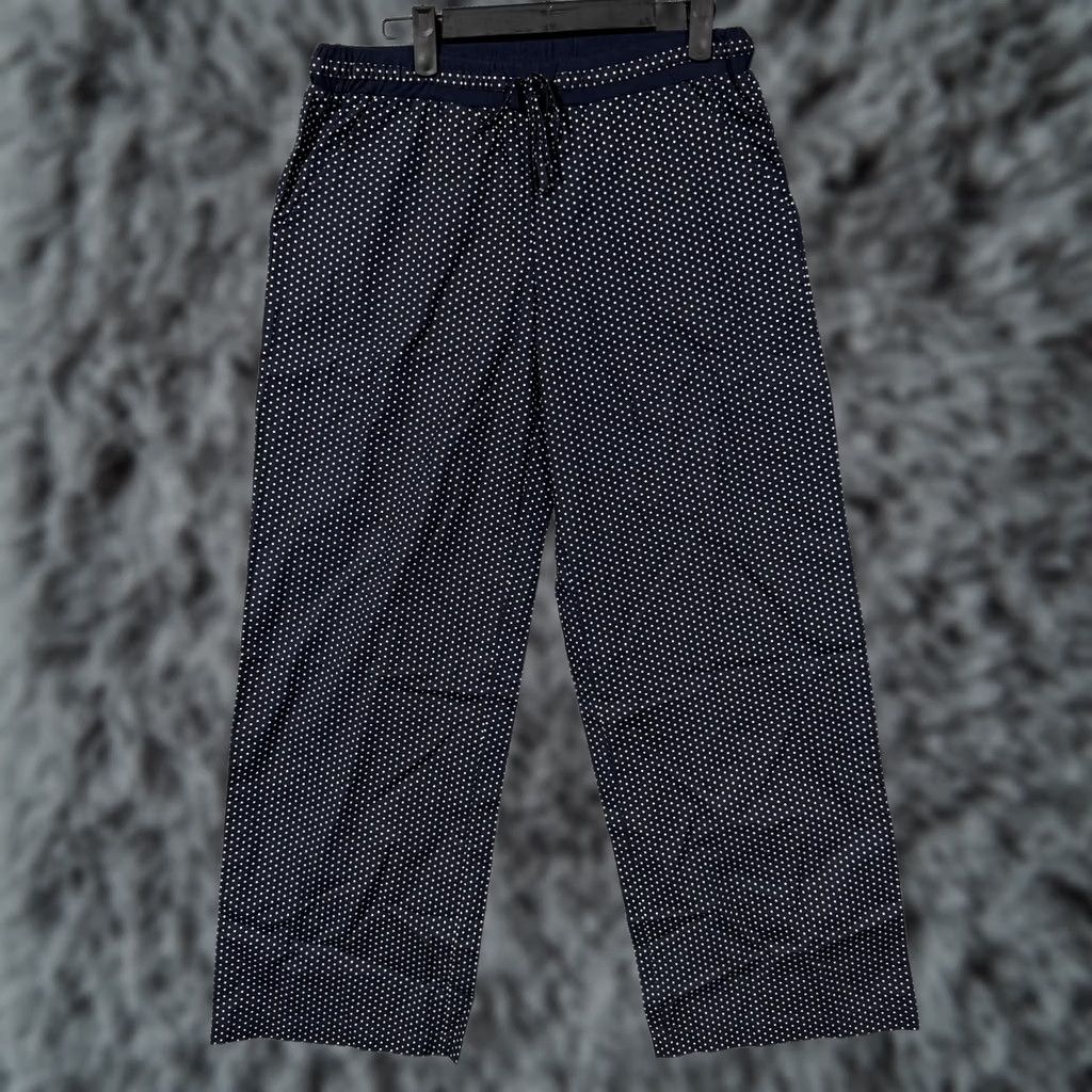 Nordstrom Nordstrom Pajama Pants S 31x30 Blue White Polka Dot Lightweight Cotton Sleepwear Loungewear Women Easy Care Drawstring Pockets Size 28" / US 6 / IT 42 - 1 Thumbnail