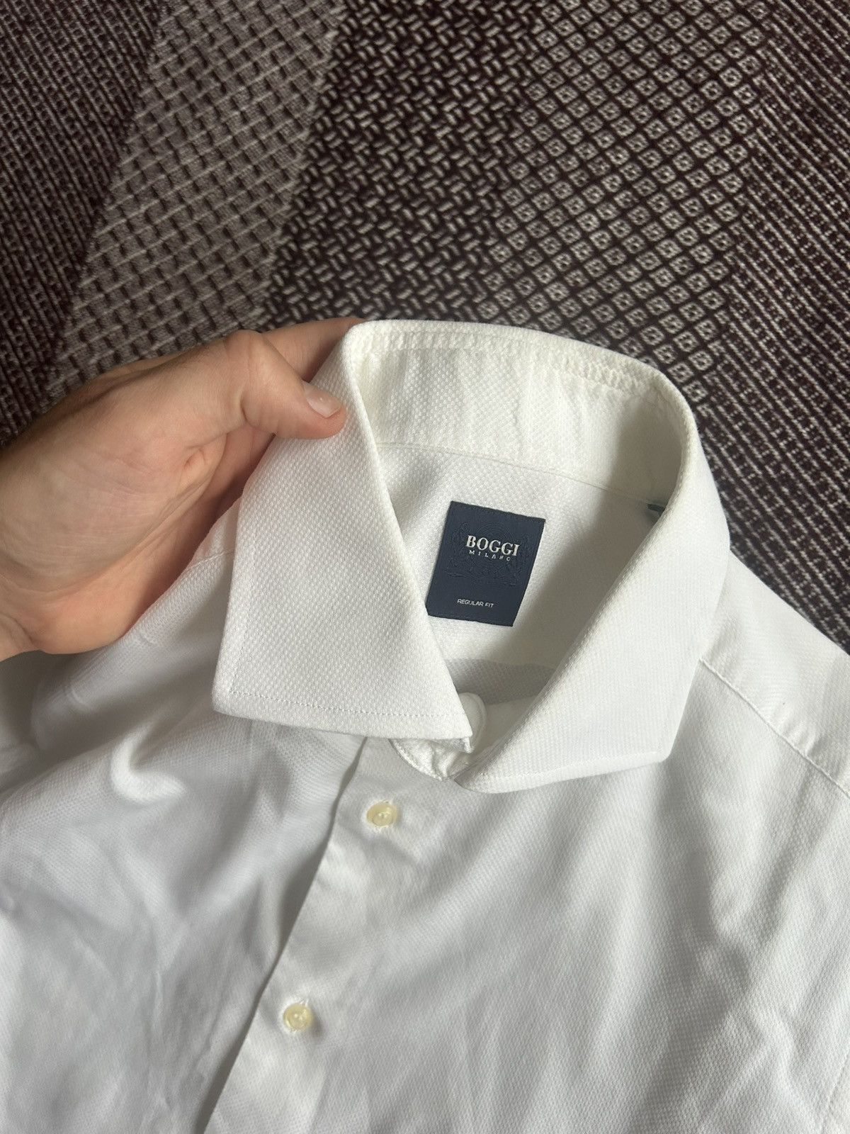 Boggi Boggi Milano White Shirt Mens Regular Fit Solid Style Size M Size US M / EU 48-50 / 2 - 7 Thumbnail