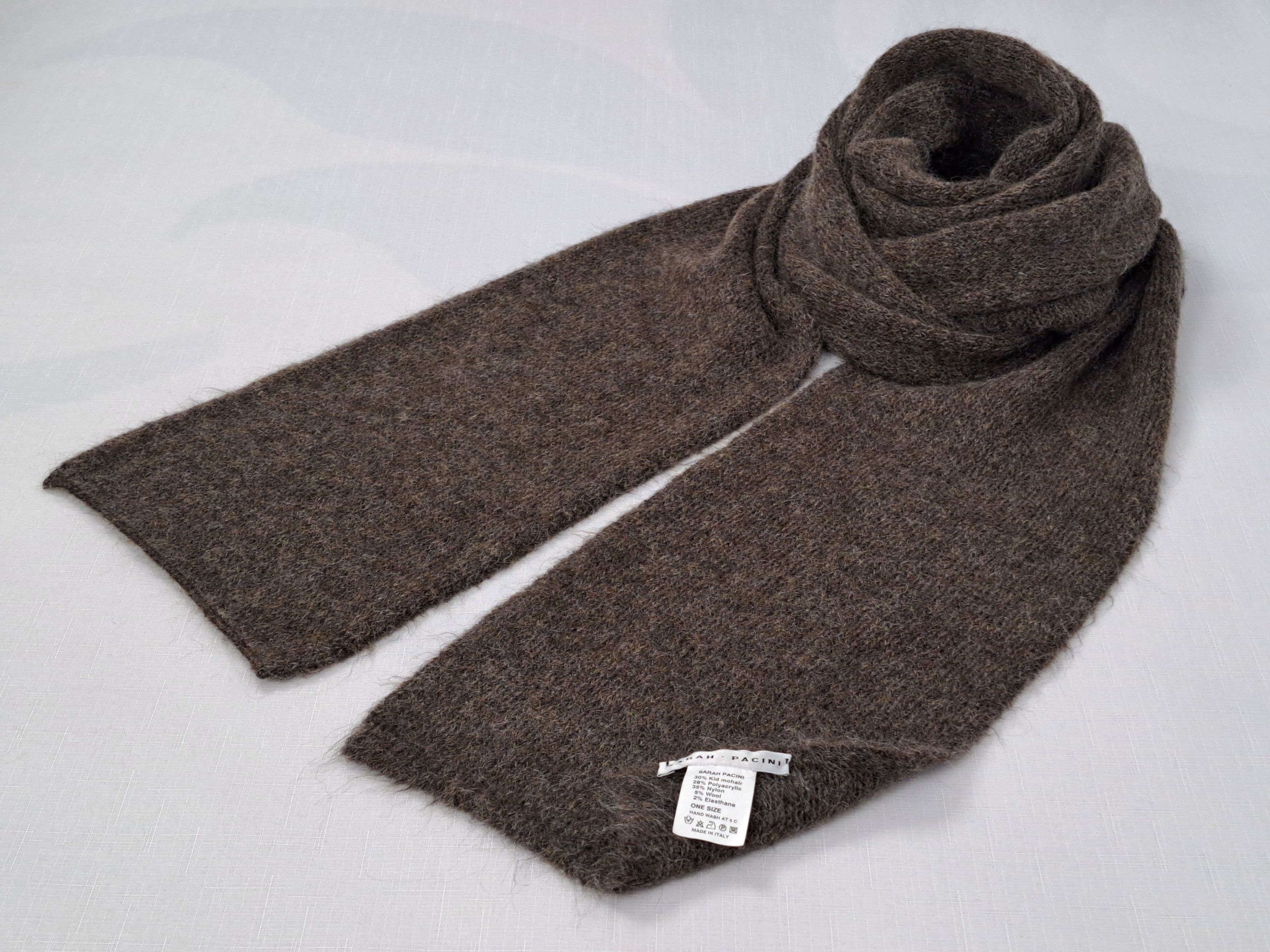 Sarah Pacini Sarah Pacini extra long kid mohair blend knit scarf. Size ONE SIZE - 5 Thumbnail