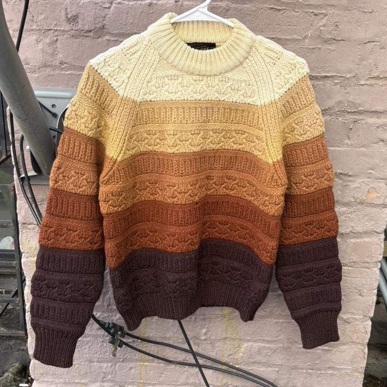 Vintage Vintage 70s National Gradient Chunky Knit Raglan Sweater Size US L / EU 52-54 / 3 - 1 Thumbnail