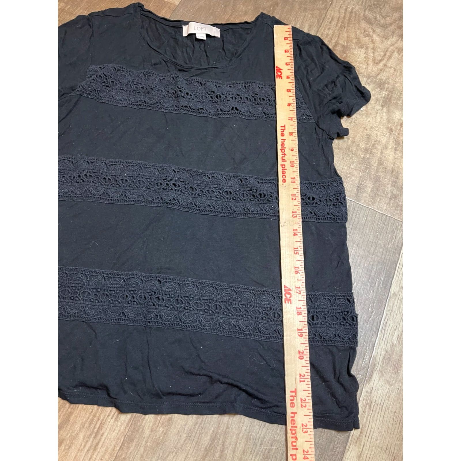 Ann Taylor Ann Taylor Loft Top Womens M Short Sleeve Black Blouse Shirt Size M / US 6-8 / IT 42-44 - 2 Thumbnail