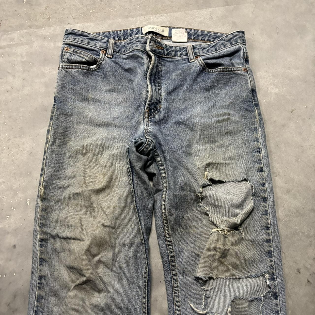Japanese Brand × Vintage Crazy Vintage 90s Grunge Distressed Made In USA Denim Jeans! Size US 31 - 4 Thumbnail