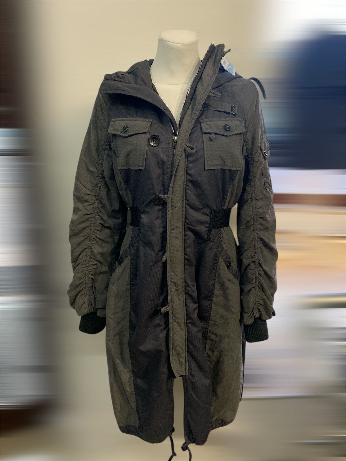 Diesel Vintage Long Parka Bomber Jacket Y2K Size: S