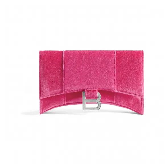 Balenciaga o1s1rm1124 Size: OS / Hourglass Wallet On Chain Velvet Size ONE SIZE - 1 Thumbnail