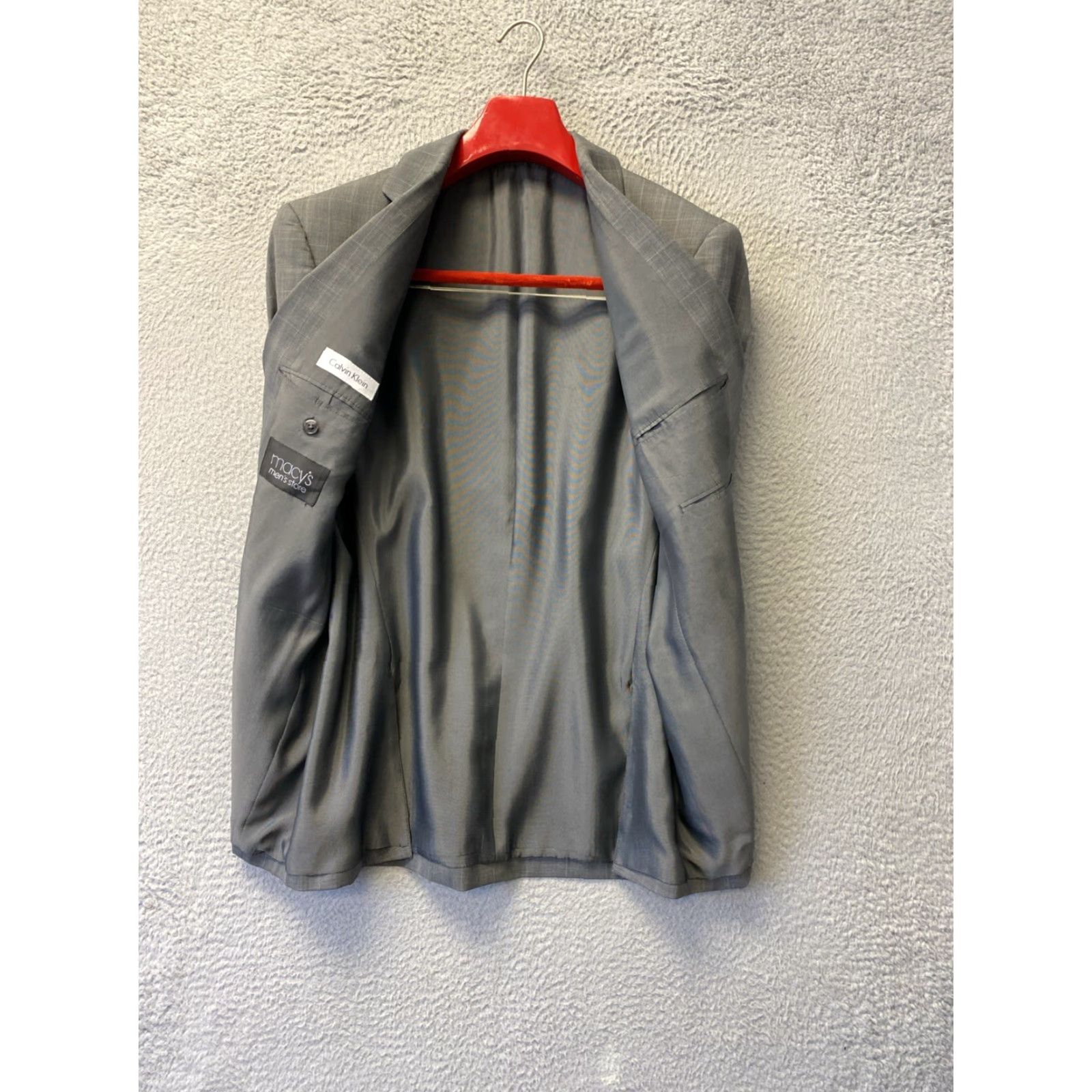 Calvin Klein Calvin Klein mens blazer 44 gray plaid 2bt jacket sport coat Size 44R - 7 Thumbnail