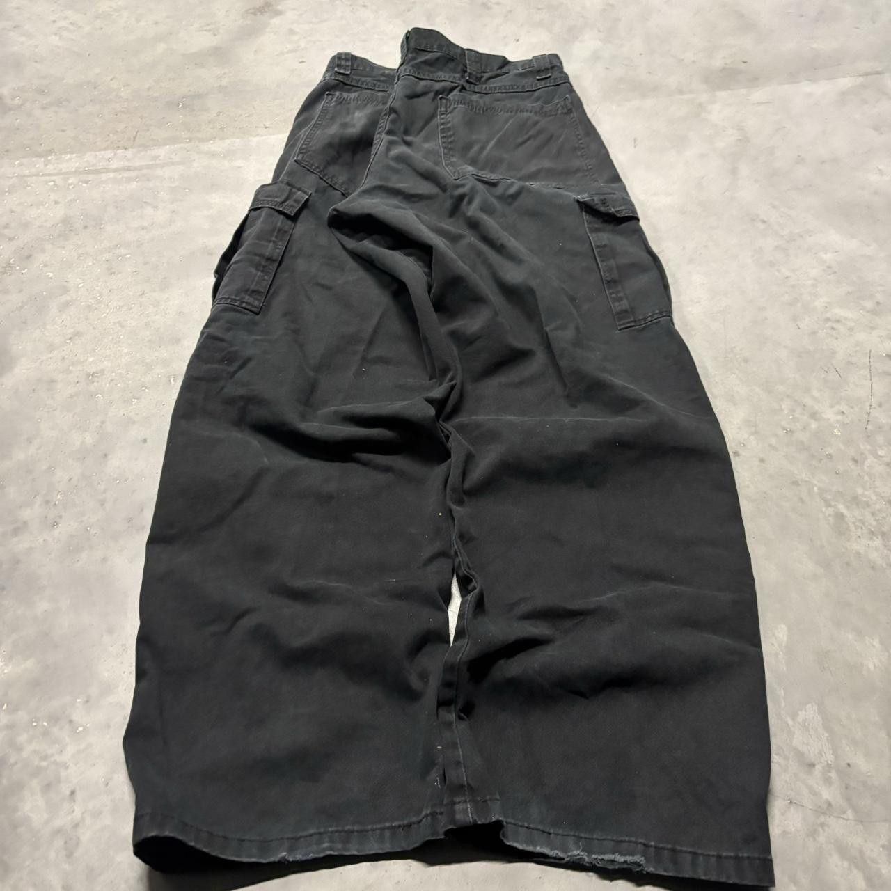 Japanese Brand × Vintage Crazy Vintage Y2K/2000s Baggy Black Streetwear Skater Cargo Pants! Size US 36 / EU 52 - 4 Thumbnail