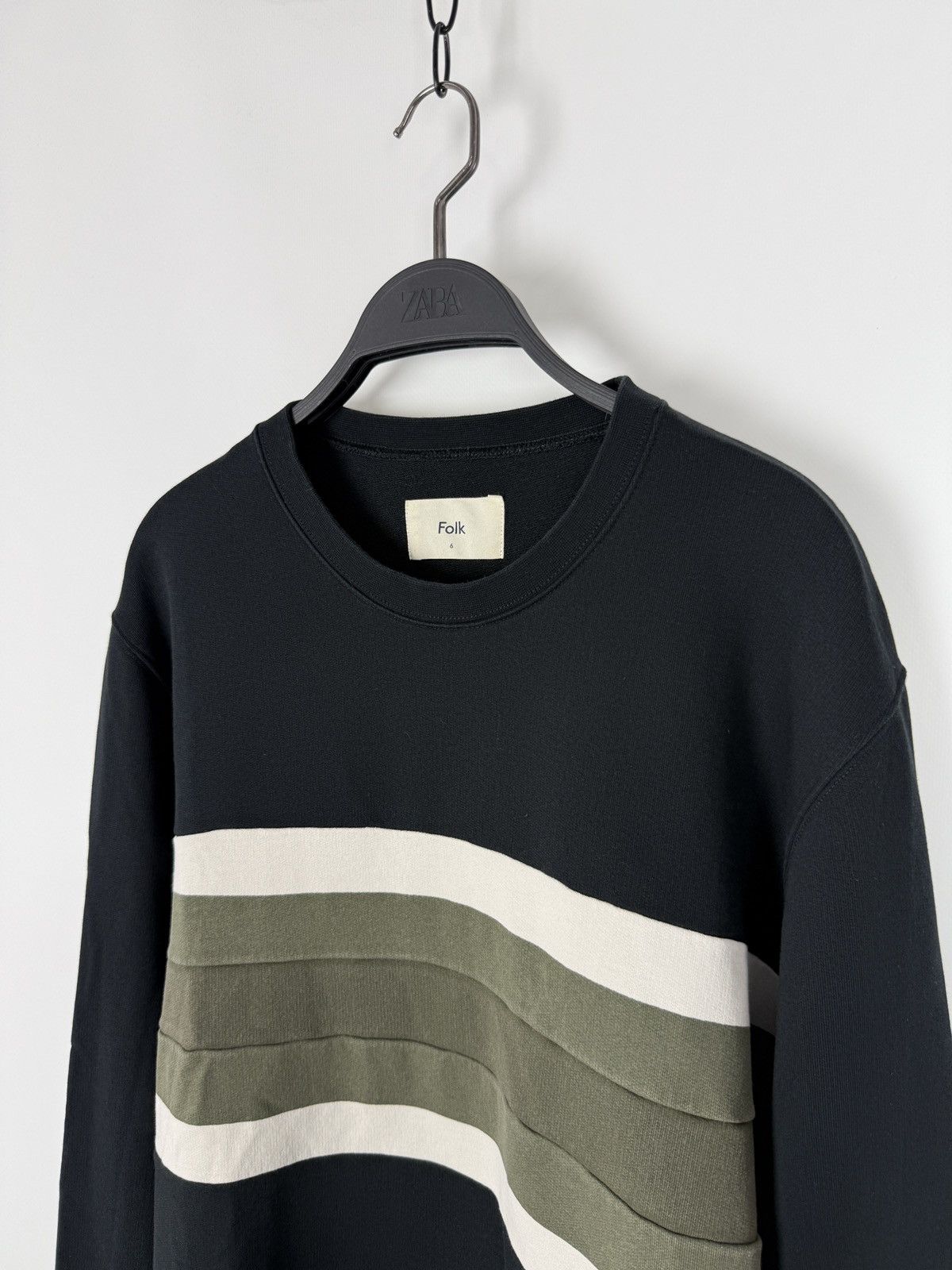 Folk Folk Front Stripe Cotton Crewneck Sweatshirt XXL Size US XXL / EU 58 / 5 - 2 Thumbnail
