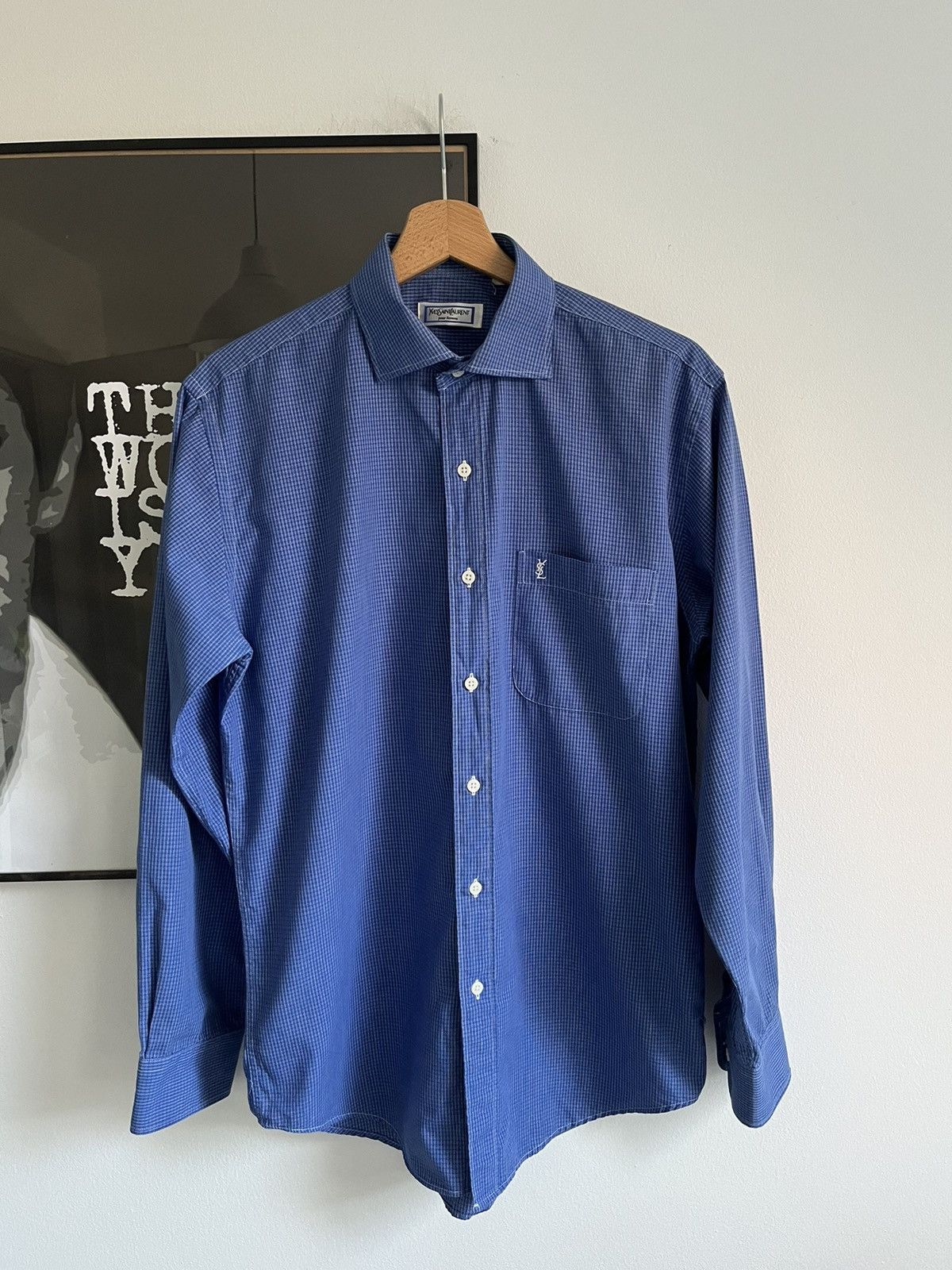 Vintage × Yves Saint Laurent Vintage YSL Yves Saint Laurent Button Up Long Sleeve Shirt Size US M / EU 48-50 / 2 - 1 Thumbnail