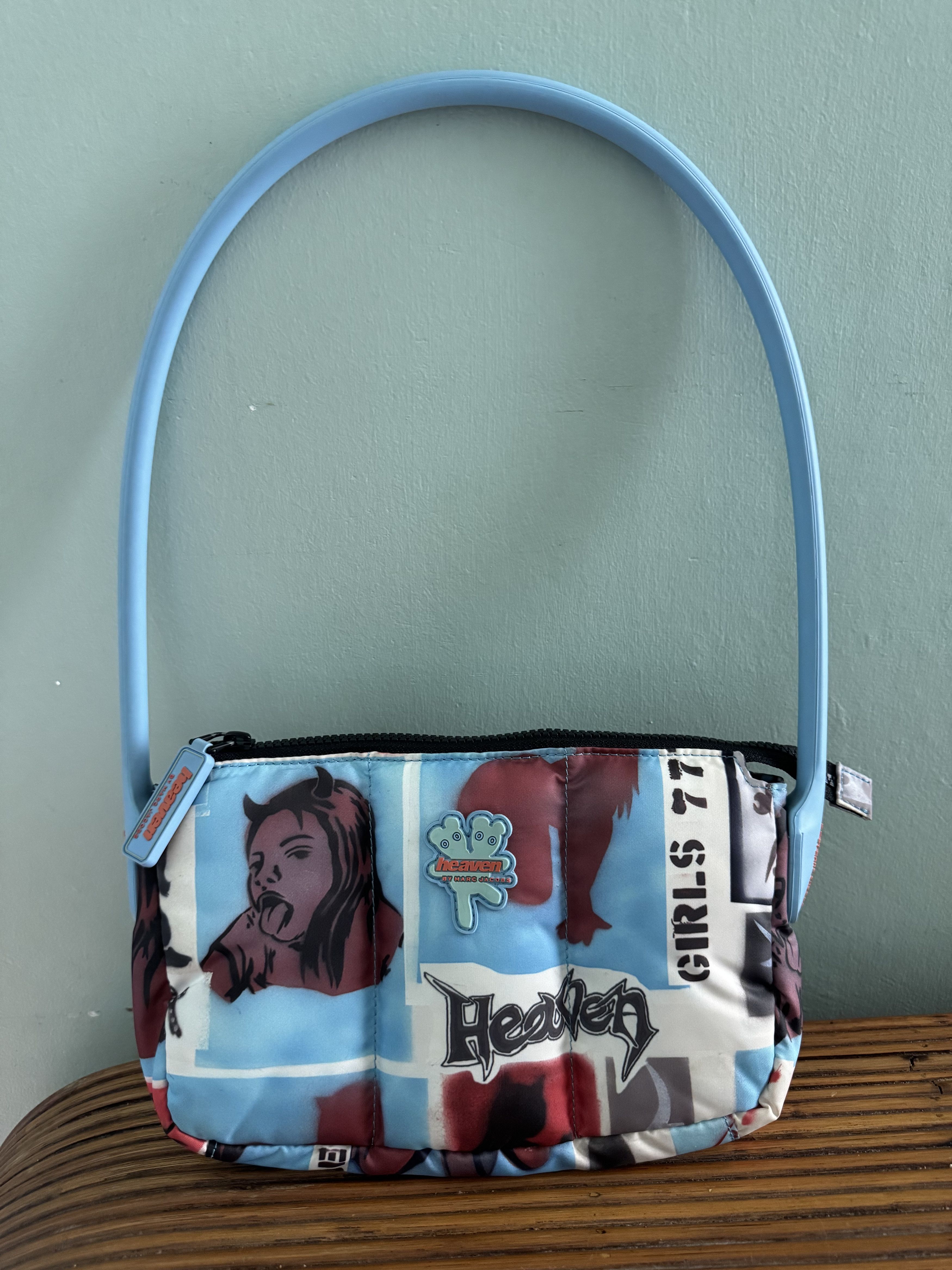Heaven by Marc Jacobs Heaven By Marc Jacobs Blue Girl Face Print Puffer Bag Size ONE SIZE - 3 Thumbnail