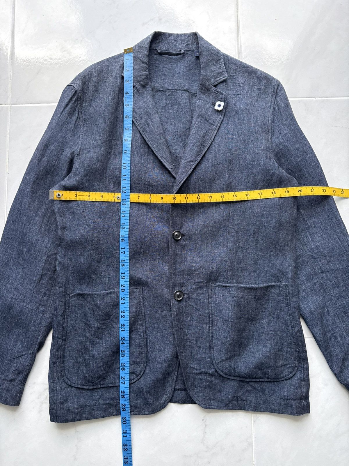 Lardini 💥LUXURY💥 Lardini Indigo Blue Blazer Jacket Size US M / EU 48-50 / 2 - 17 Thumbnail