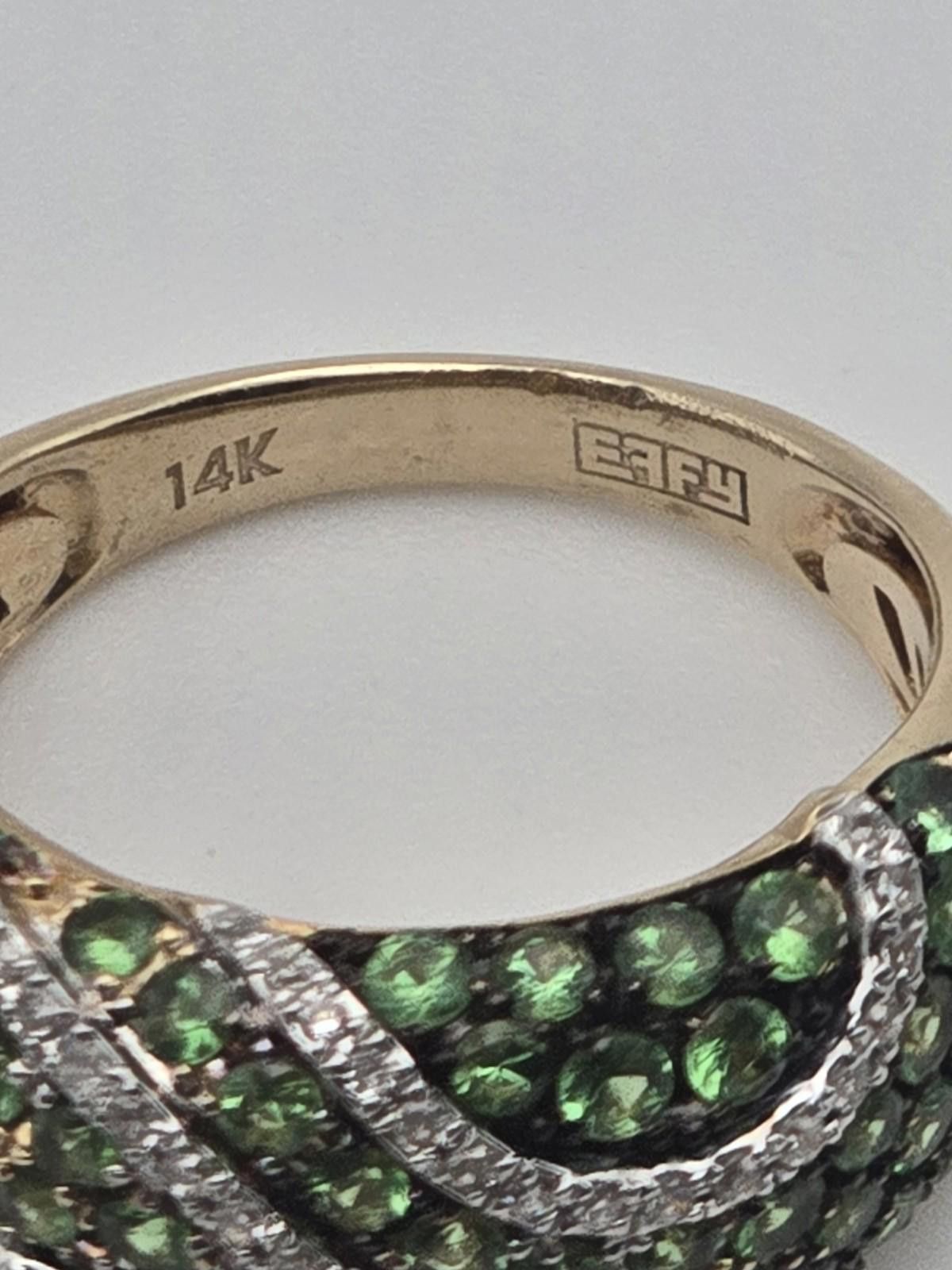 Effulgence EFFY 14K Gold Tsavorite Diamond Dome Ring 6.5 Size ONE SIZE - 6 Thumbnail