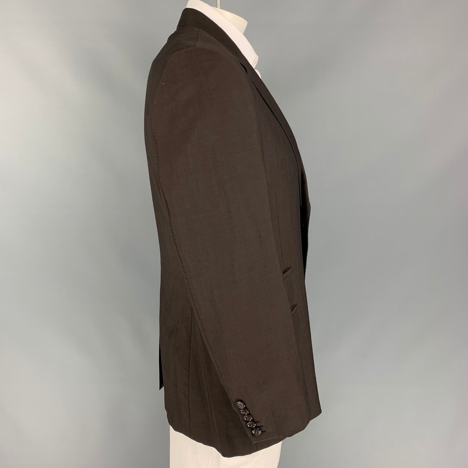 Paul Smith Size 44 Brown Wool / Mohair Single Breasted Sport Coat Size 44R - 2 Thumbnail