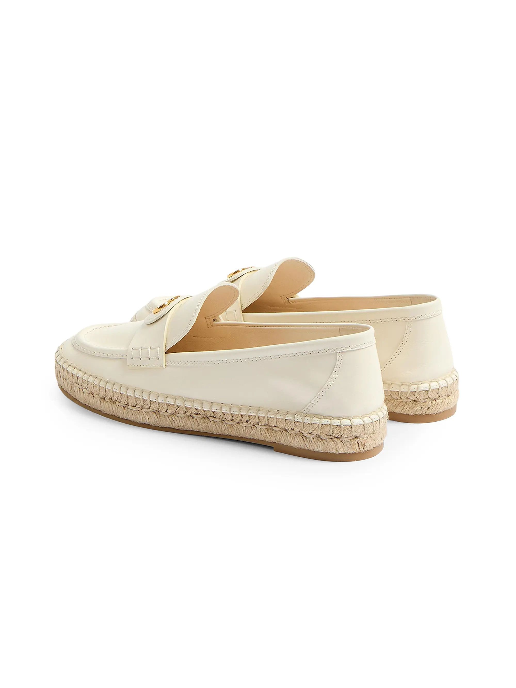 Valentino os11x0126 Vlogo Signature 20mm Calfskin Loafers in Ivory Size US 11 / IT 41 - 3 Thumbnail