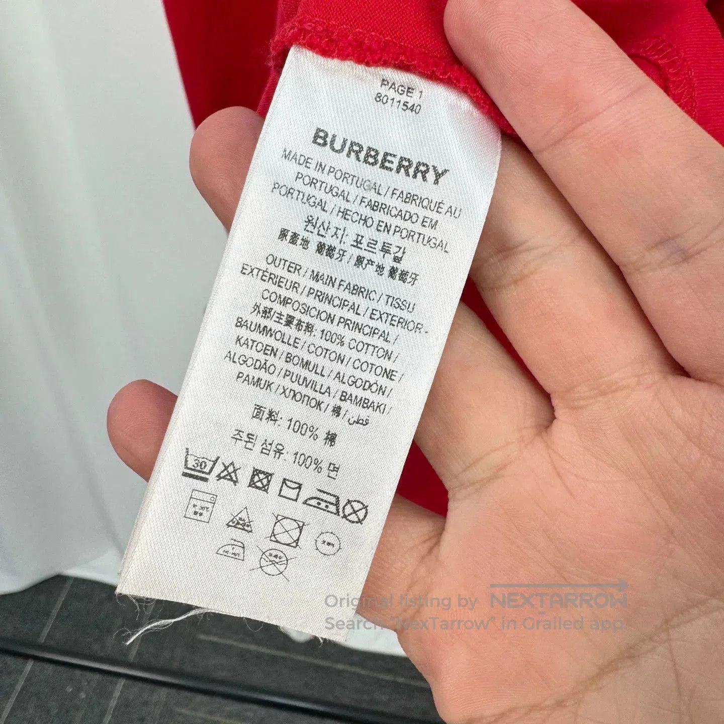 Burberry Burberry Red Short Sleeve T. Size US L / EU 52-54 / 3 - 7 Thumbnail