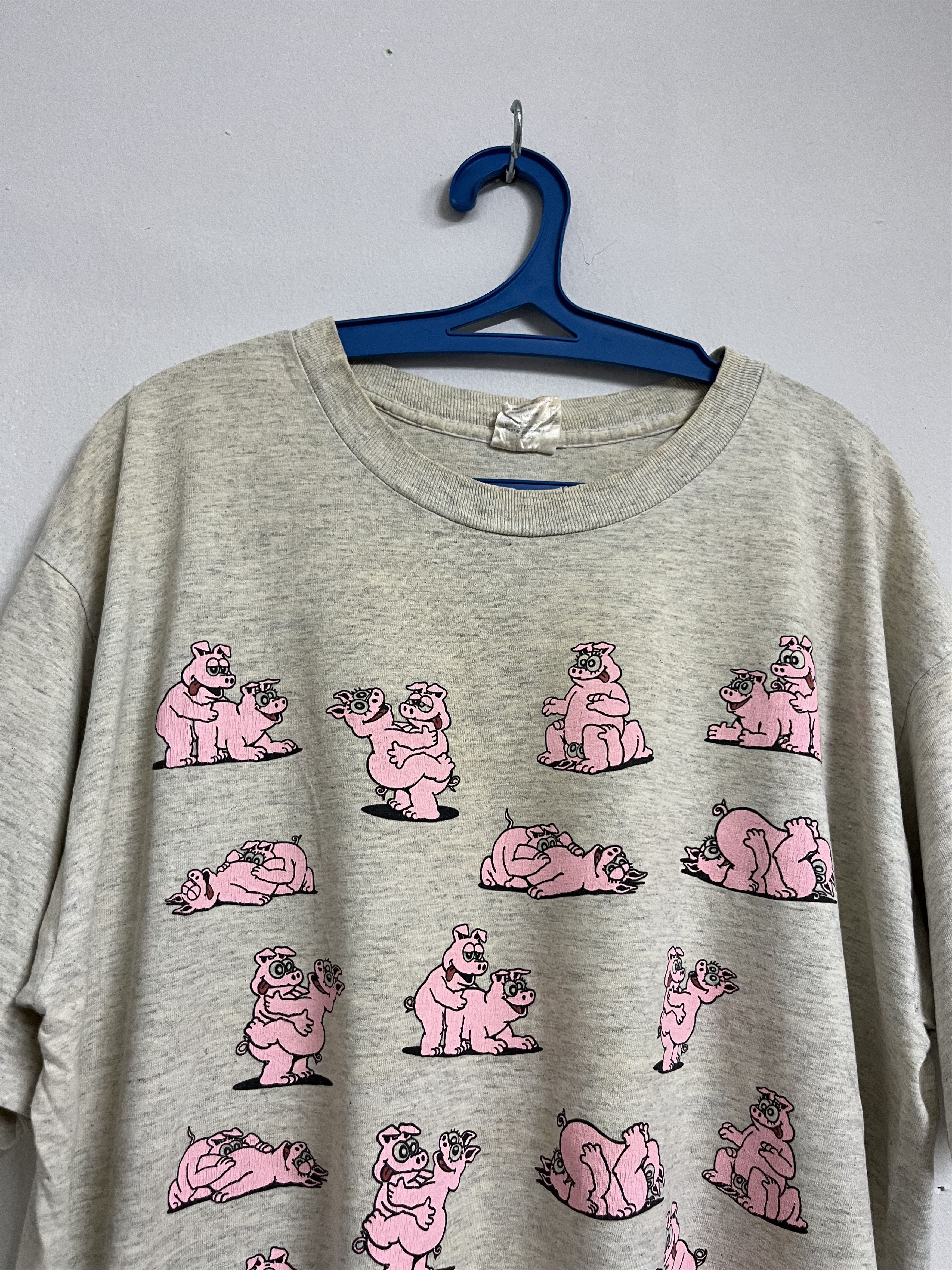 Band Tees 🔥 90s COASTAL CONCEPTS Pink PIGGY SEX Intercourse Naked Tee Size US XL / EU 56 / 4 - 4 Thumbnail